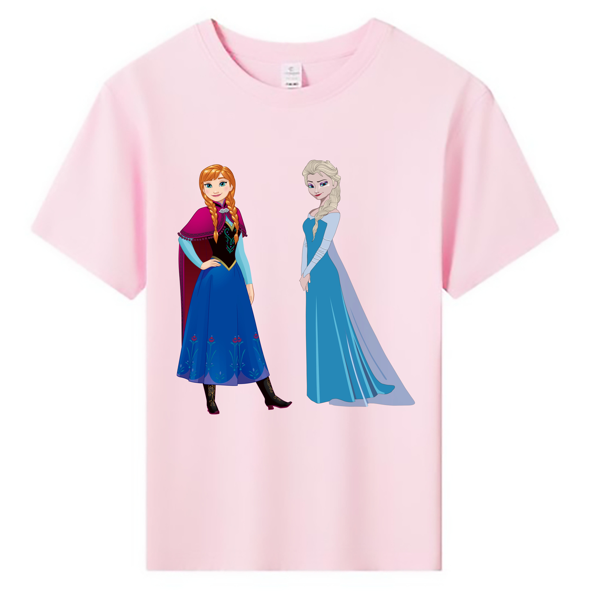 （画像用） アナと雪の女王 アンナ エルサ Frozen Anna Elsa 綿100％キッズTシャツ（フロントプリント）
