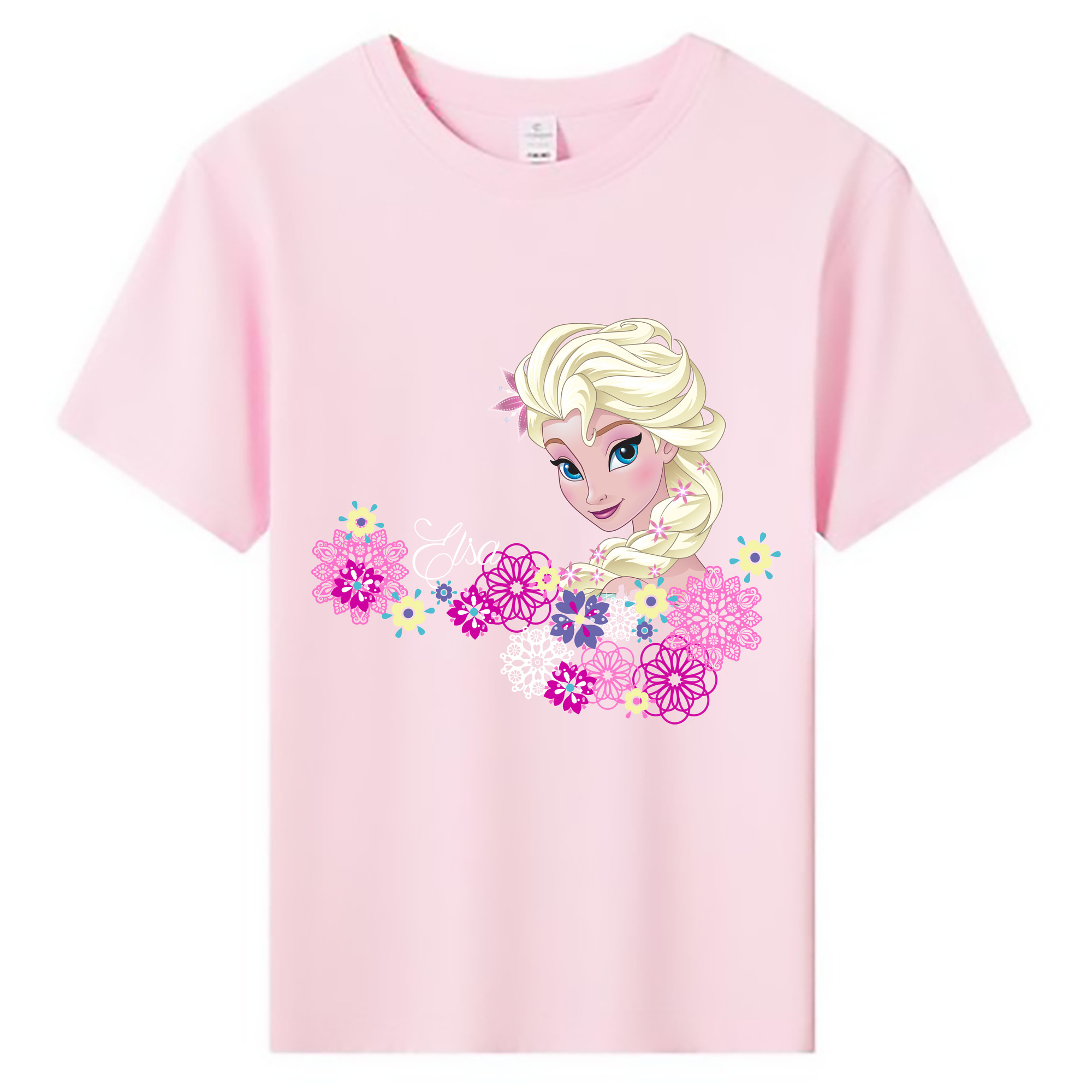 （画像用） アナと雪の女王 アンナ エルサ Frozen Anna Elsa 綿100％キッズTシャツ（フロントプリント）
