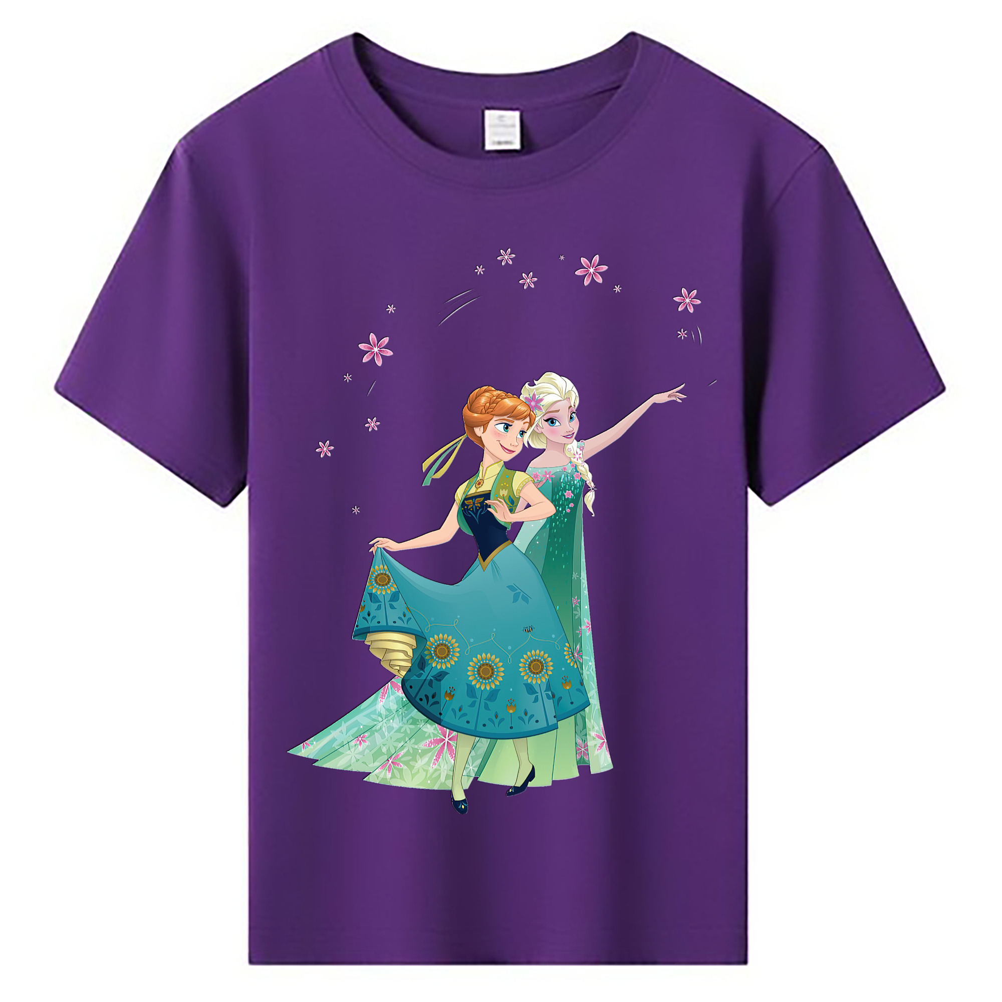 （画像用） アナと雪の女王 アンナ エルサ Frozen Anna Elsa 綿100％キッズTシャツ（フロントプリント）