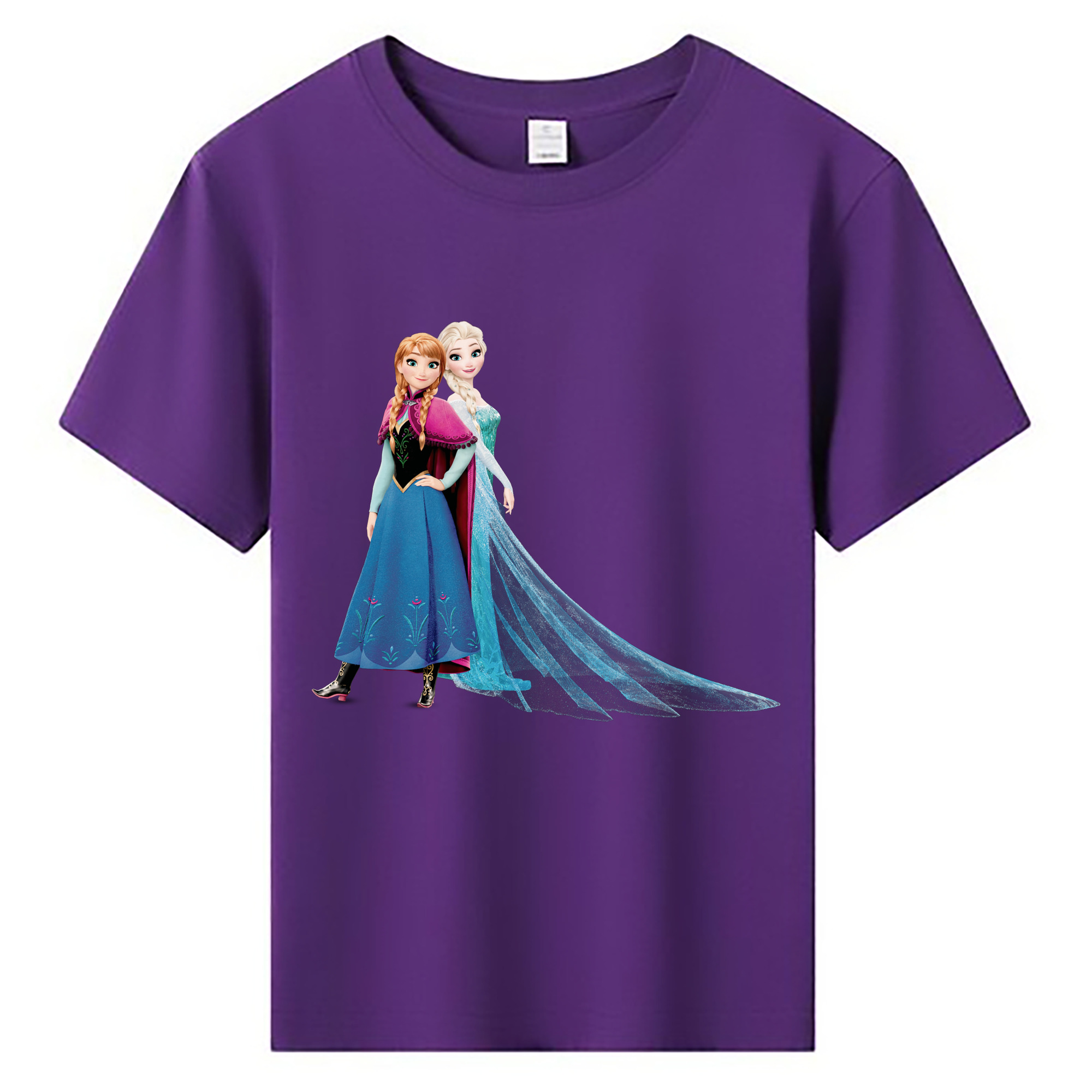（画像用） アナと雪の女王 アンナ エルサ Frozen Anna Elsa 綿100％キッズTシャツ（フロントプリント）