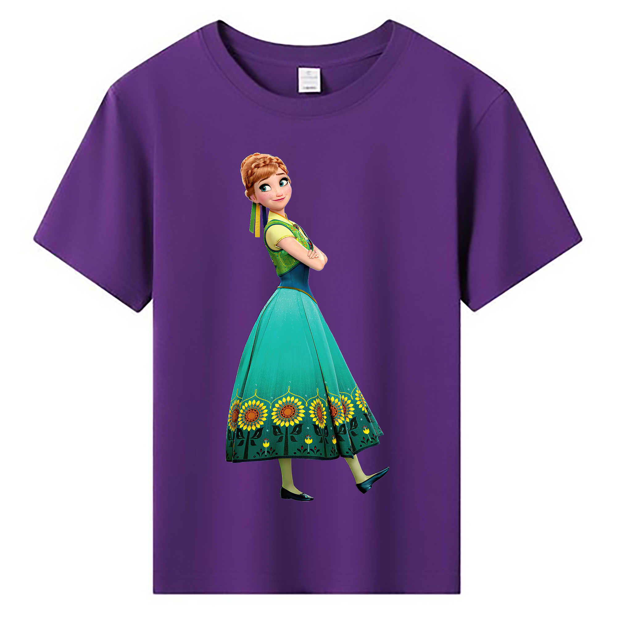 （画像用） アナと雪の女王 アンナ エルサ Frozen Anna Elsa 綿100％キッズTシャツ（フロントプリント）