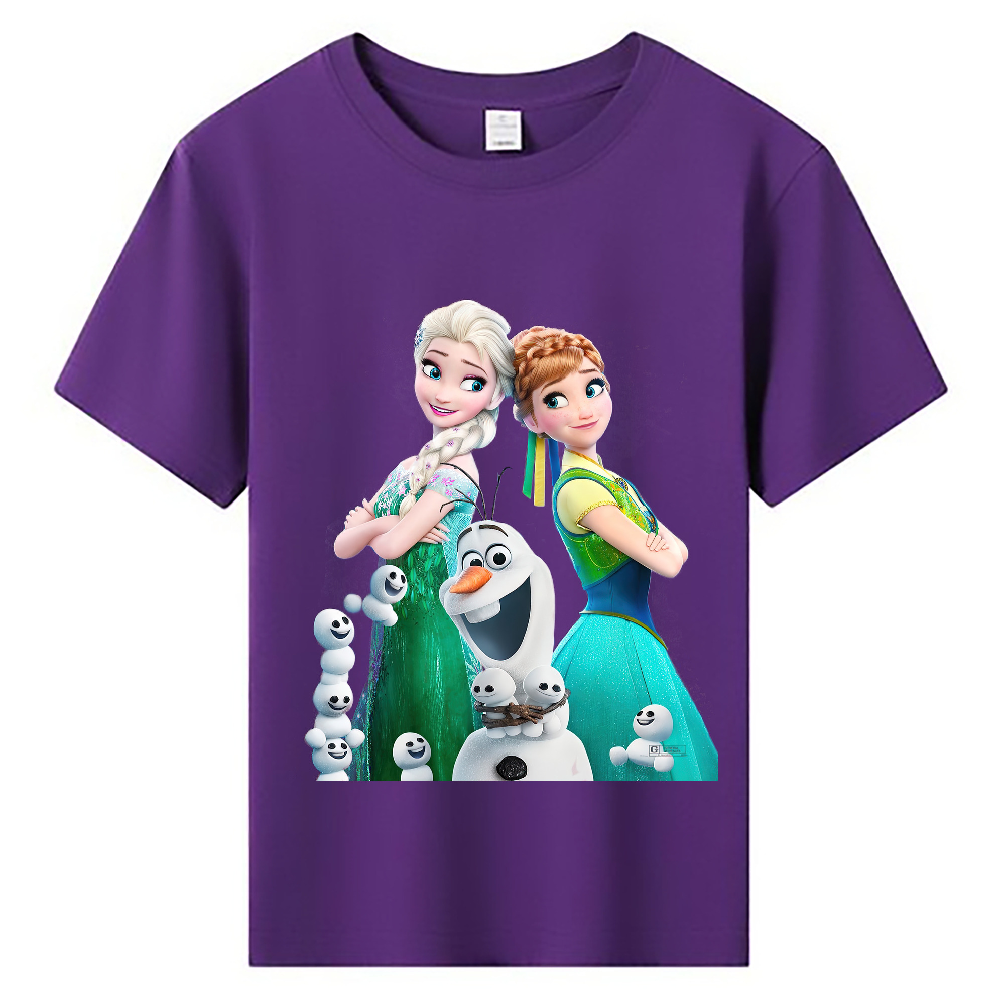 （画像用） アナと雪の女王 アンナ エルサ Frozen Anna Elsa 綿100％キッズTシャツ（フロントプリント）