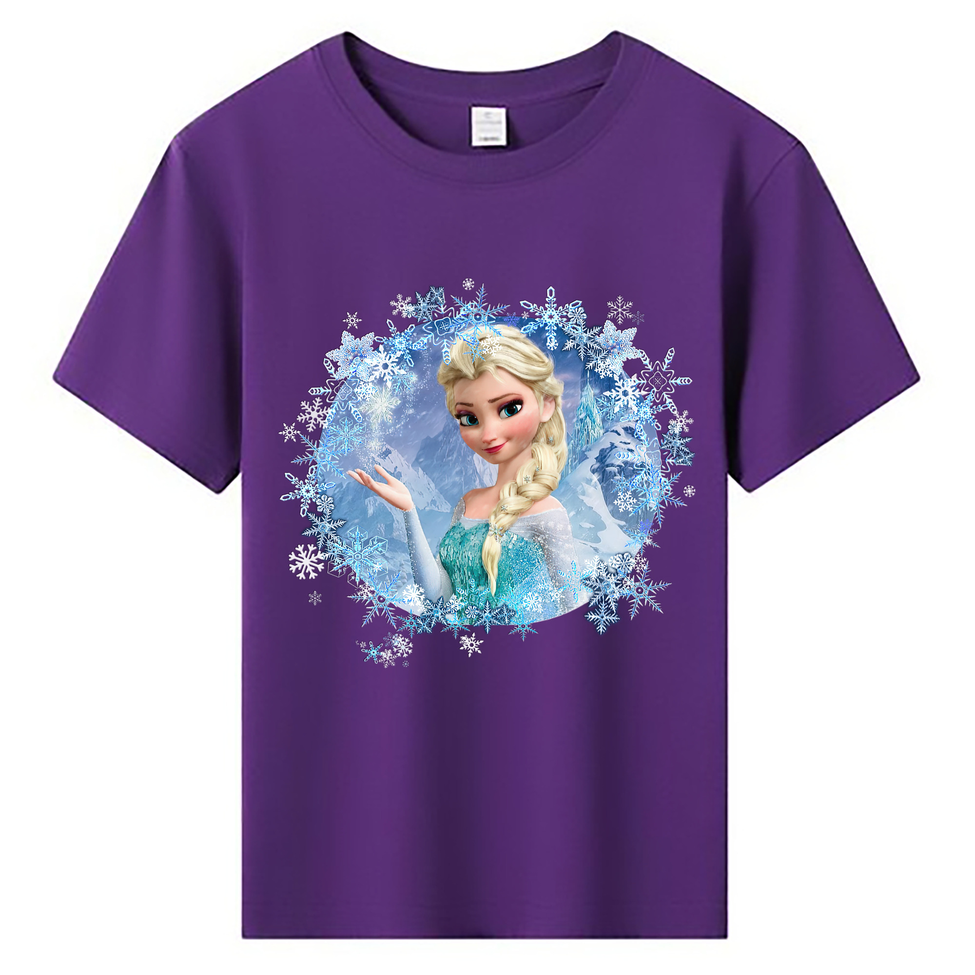 （画像用） アナと雪の女王 アンナ エルサ Frozen Anna Elsa 綿100％キッズTシャツ（フロントプリント）