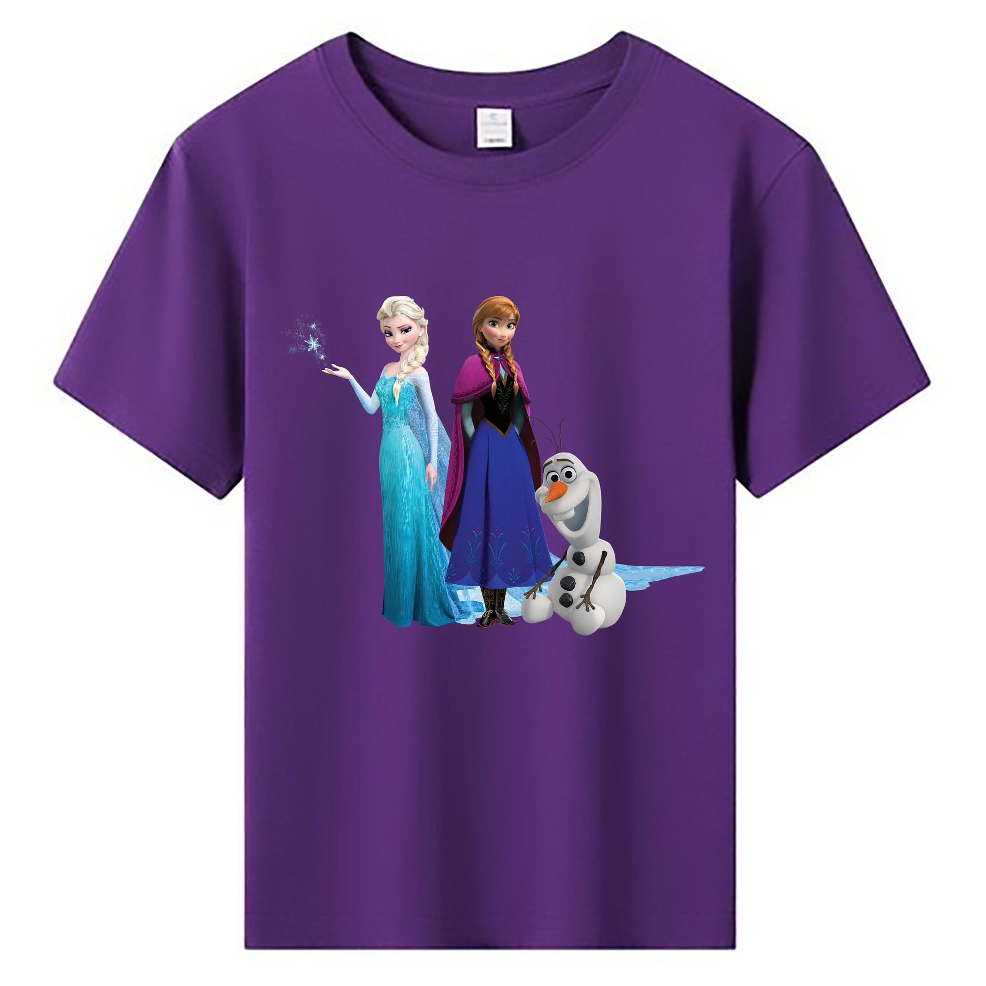 （画像用） アナと雪の女王 アンナ エルサ Frozen Anna Elsa 綿100％キッズTシャツ（フロントプリント）
