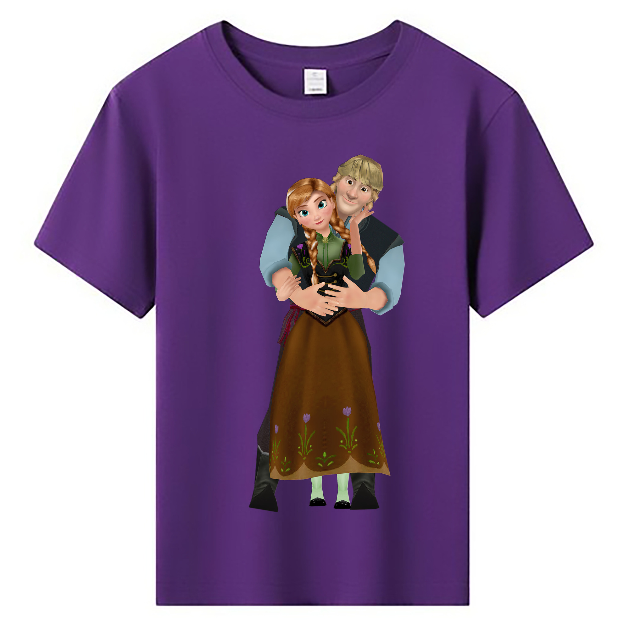 （画像用） アナと雪の女王 アンナ エルサ Frozen Anna Elsa 綿100％キッズTシャツ（フロントプリント）