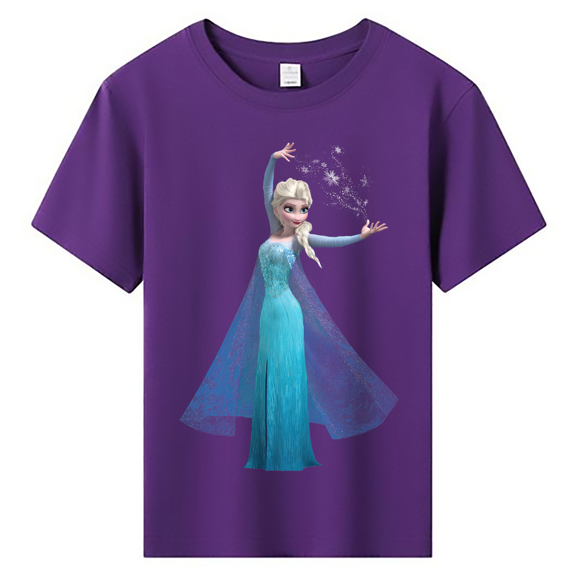 （画像用） アナと雪の女王 アンナ エルサ Frozen Anna Elsa 綿100％キッズTシャツ（フロントプリント）