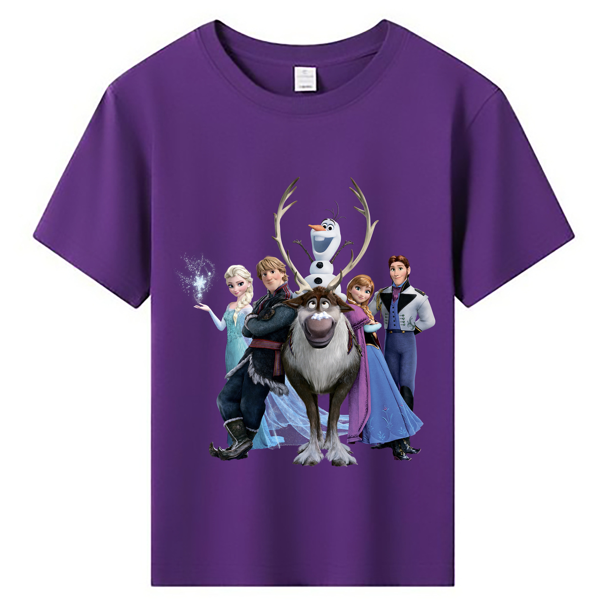 （画像用） アナと雪の女王 アンナ エルサ Frozen Anna Elsa 綿100％キッズTシャツ（フロントプリント）