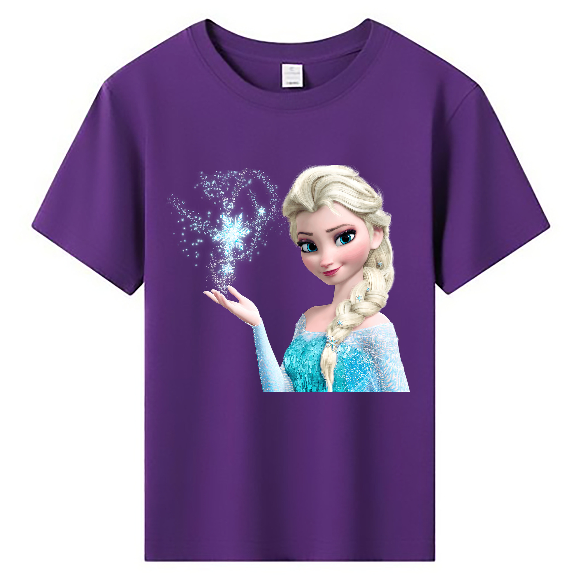 （画像用） アナと雪の女王 アンナ エルサ Frozen Anna Elsa 綿100％キッズTシャツ（フロントプリント）