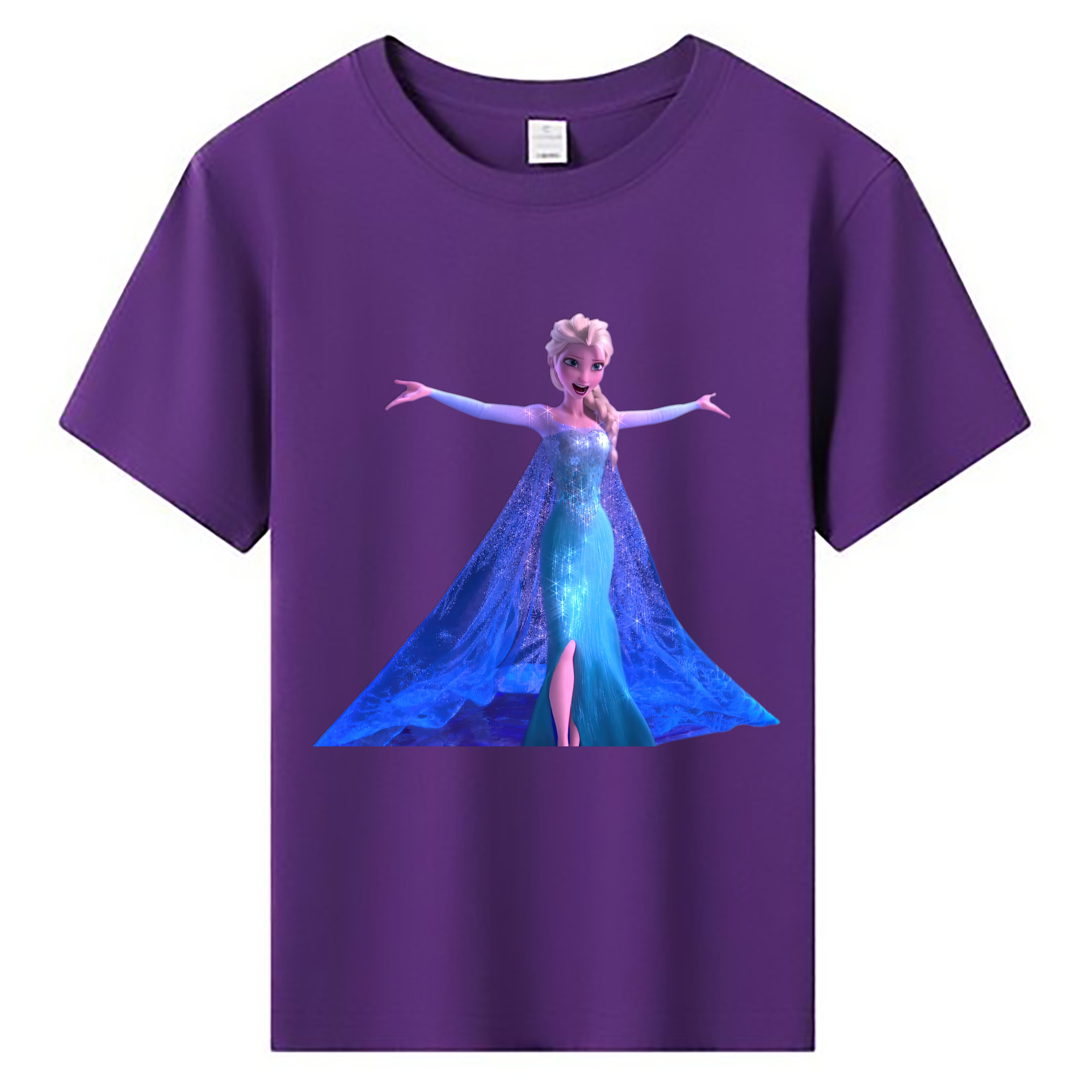 （画像用） アナと雪の女王 アンナ エルサ Frozen Anna Elsa 綿100％キッズTシャツ（フロントプリント）