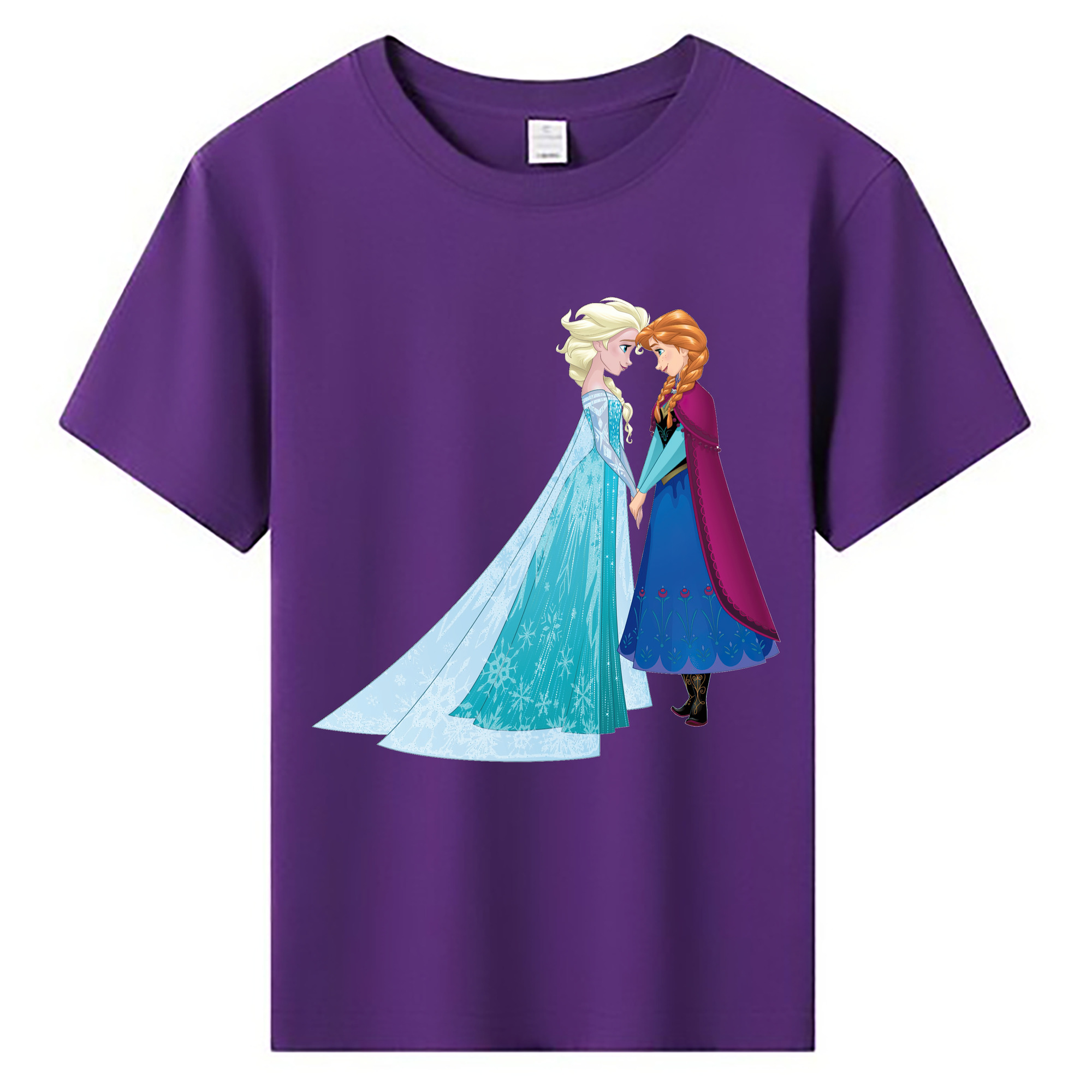 （画像用） アナと雪の女王 アンナ エルサ Frozen Anna Elsa 綿100％キッズTシャツ（フロントプリント）