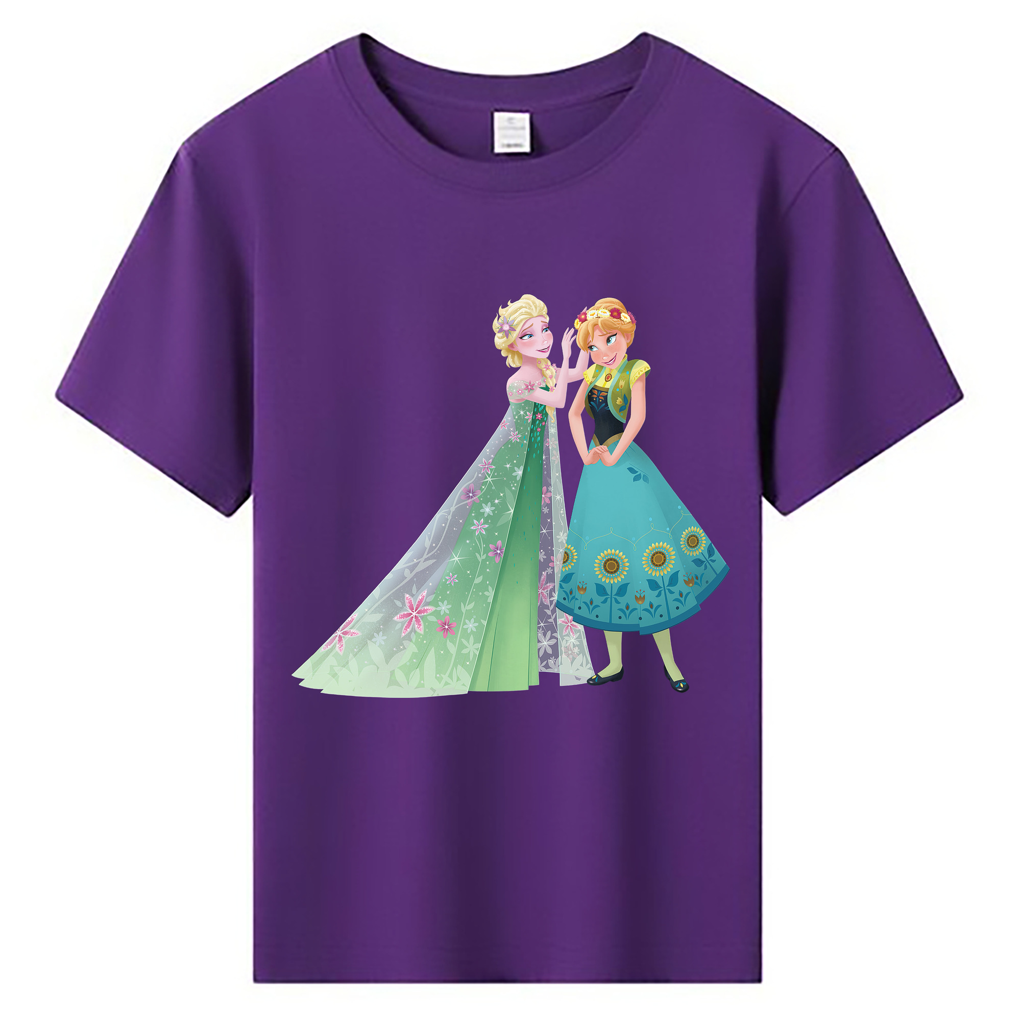 （画像用） アナと雪の女王 アンナ エルサ Frozen Anna Elsa 綿100％キッズTシャツ（フロントプリント）