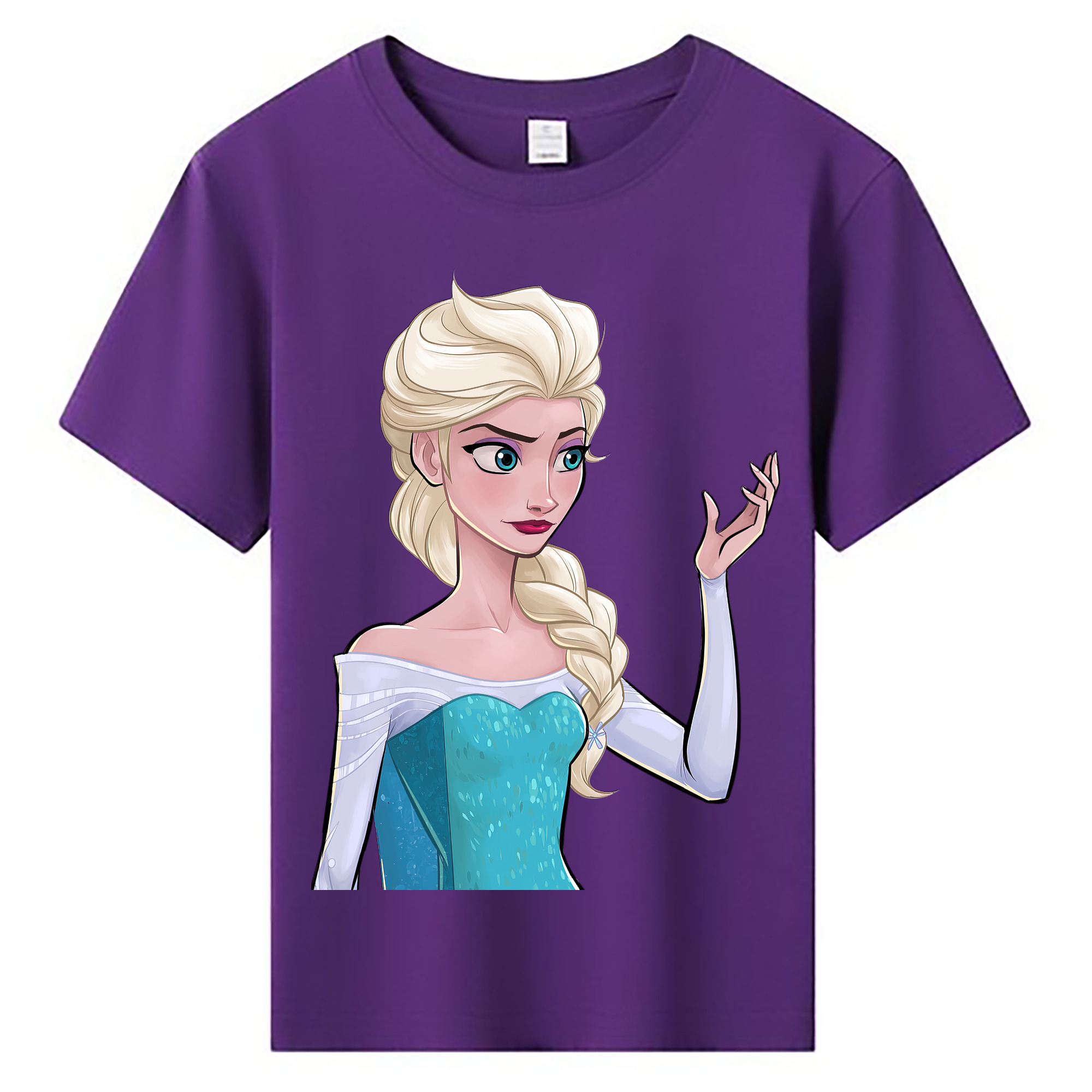 （画像用） アナと雪の女王 アンナ エルサ Frozen Anna Elsa 綿100％キッズTシャツ（フロントプリント）