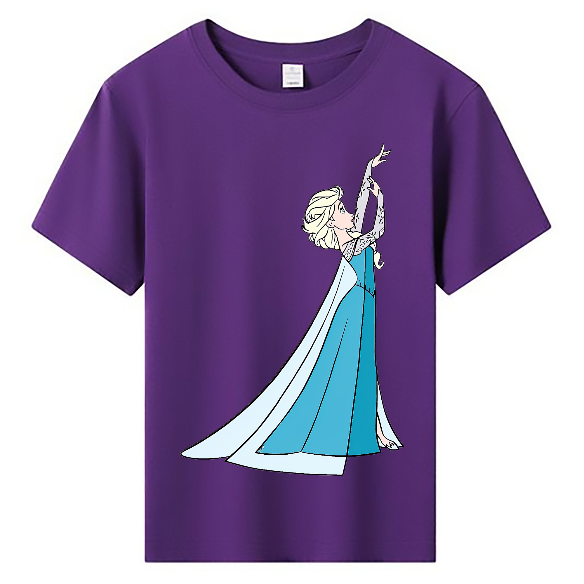 （画像用） アナと雪の女王 アンナ エルサ Frozen Anna Elsa 綿100％キッズTシャツ（フロントプリント）