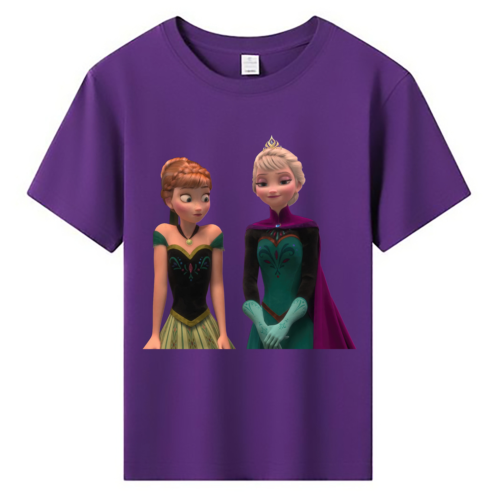 （画像用） アナと雪の女王 アンナ エルサ Frozen Anna Elsa 綿100％キッズTシャツ（フロントプリント）