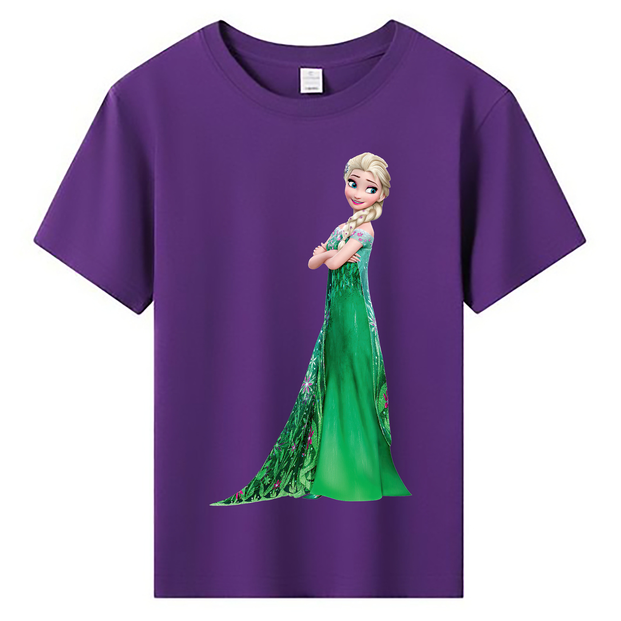（画像用） アナと雪の女王 アンナ エルサ Frozen Anna Elsa 綿100％キッズTシャツ（フロントプリント）