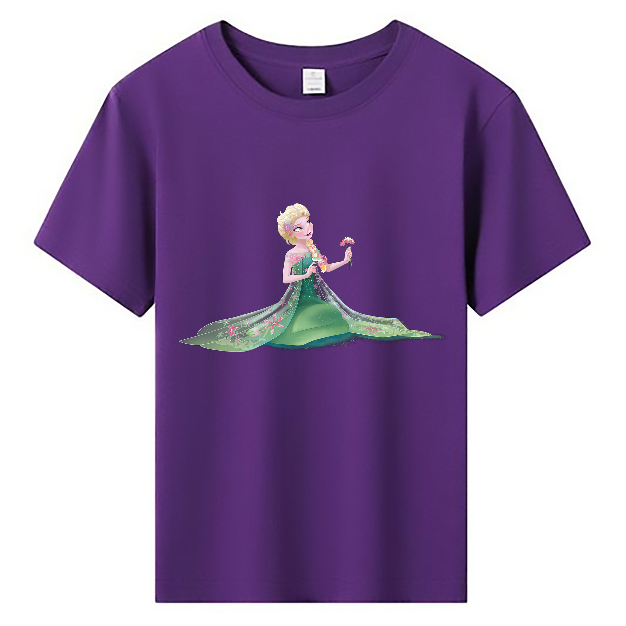（画像用） アナと雪の女王 アンナ エルサ Frozen Anna Elsa 綿100％キッズTシャツ（フロントプリント）