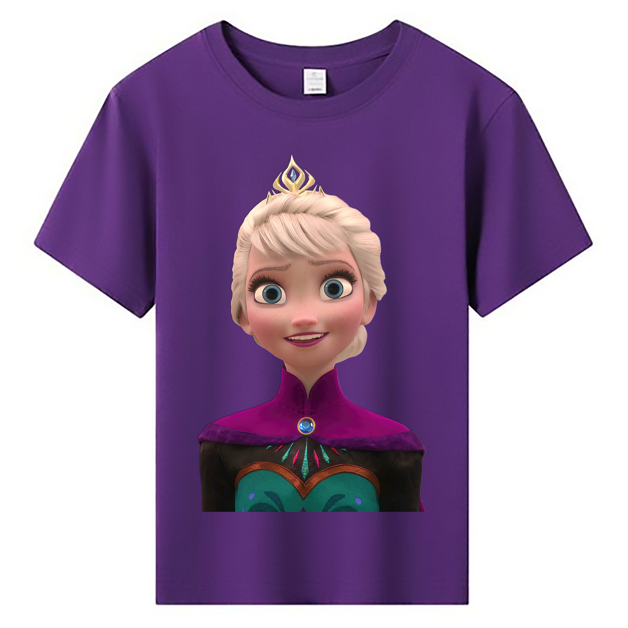 （画像用） アナと雪の女王 アンナ エルサ Frozen Anna Elsa 綿100％キッズTシャツ（フロントプリント）