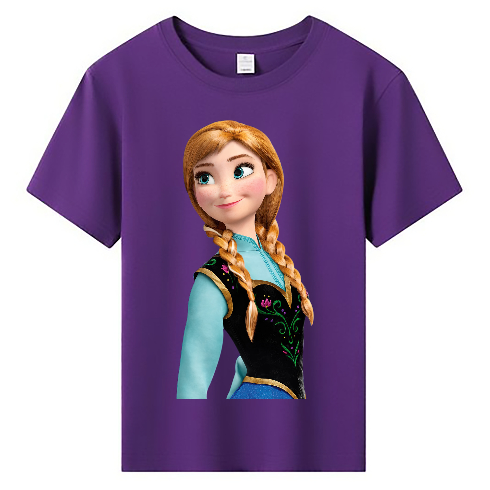 （画像用） アナと雪の女王 アンナ エルサ Frozen Anna Elsa 綿100％キッズTシャツ（フロントプリント）