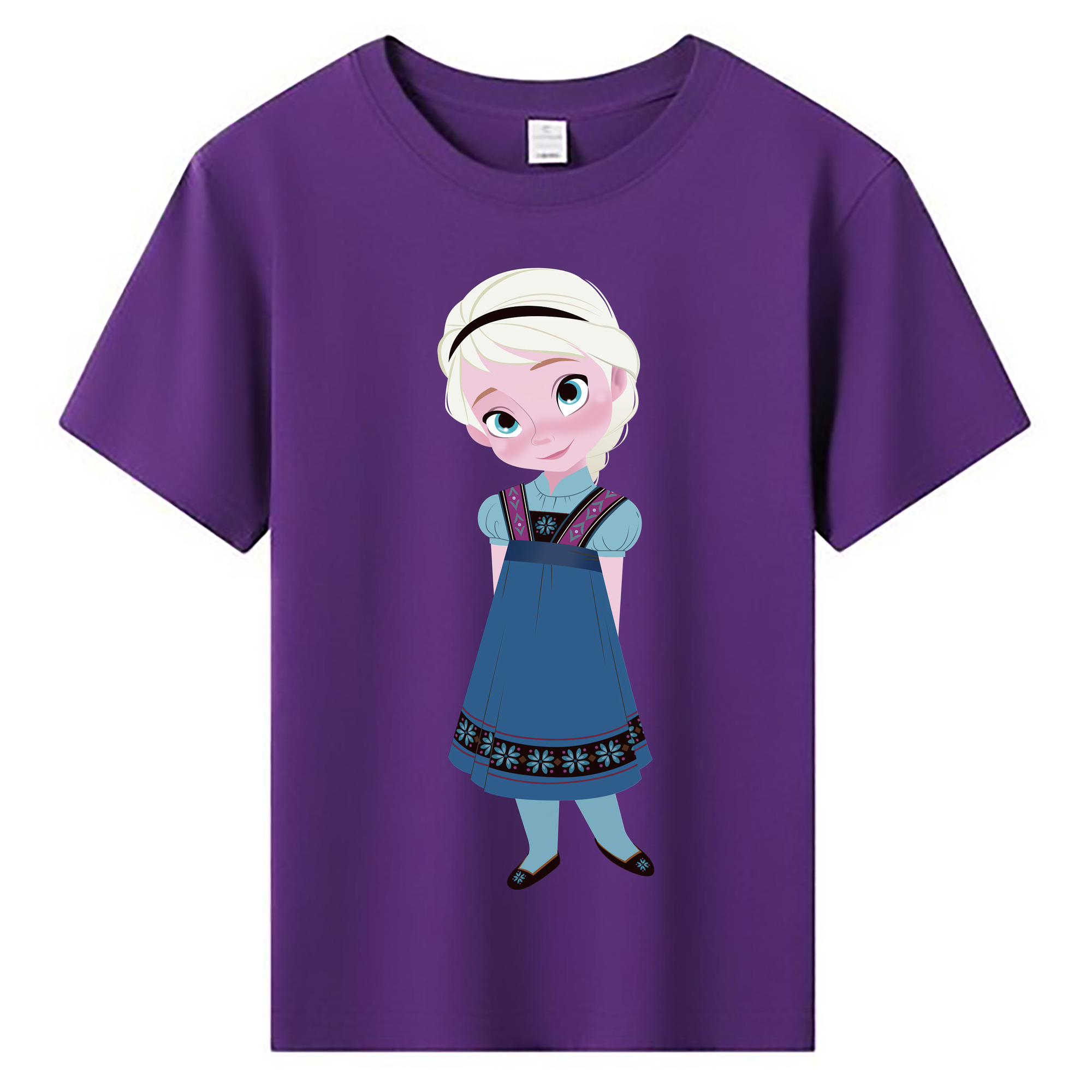 （画像用） アナと雪の女王 アンナ エルサ Frozen Anna Elsa 綿100％キッズTシャツ（フロントプリント）