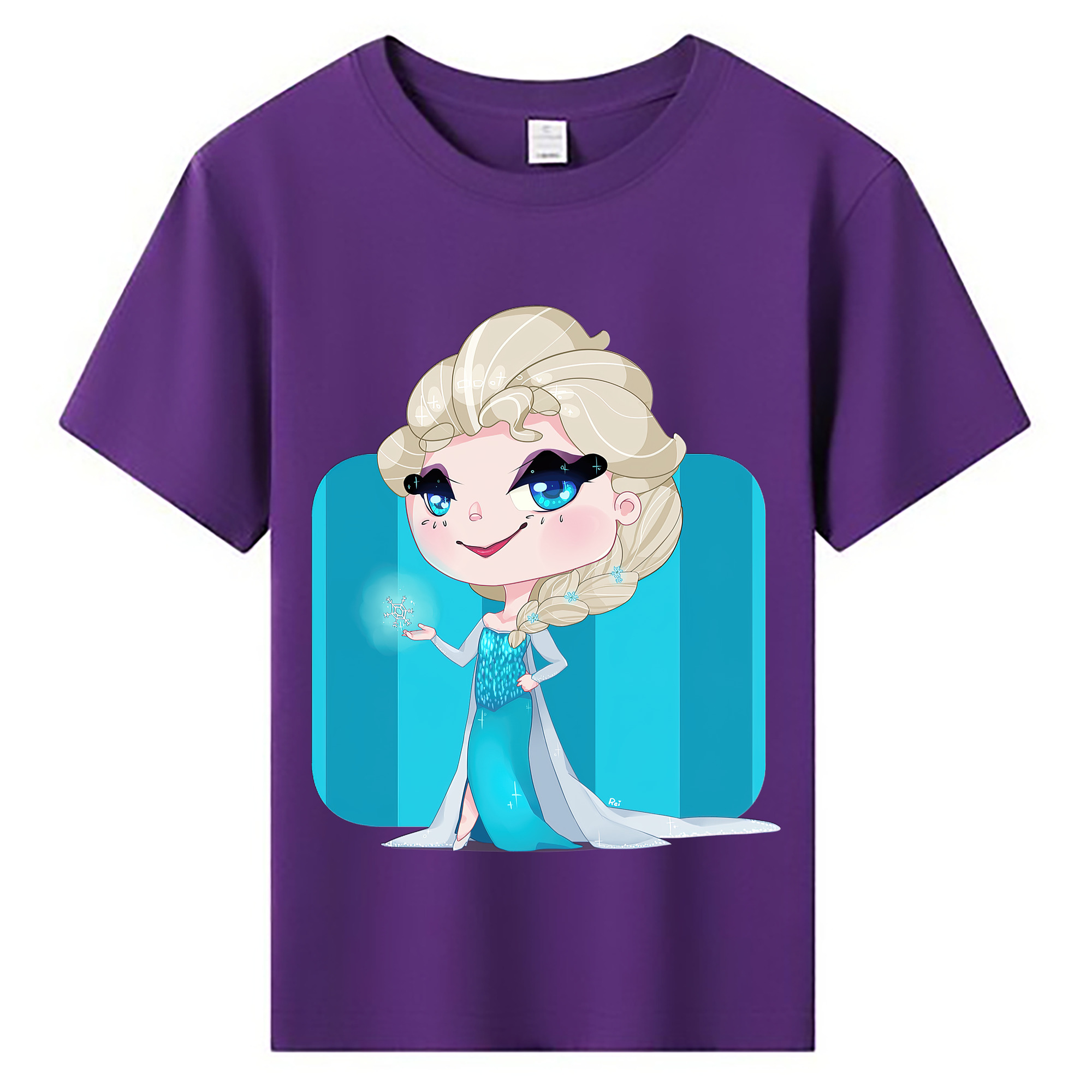 （画像用） アナと雪の女王 アンナ エルサ Frozen Anna Elsa 綿100％キッズTシャツ（フロントプリント）
