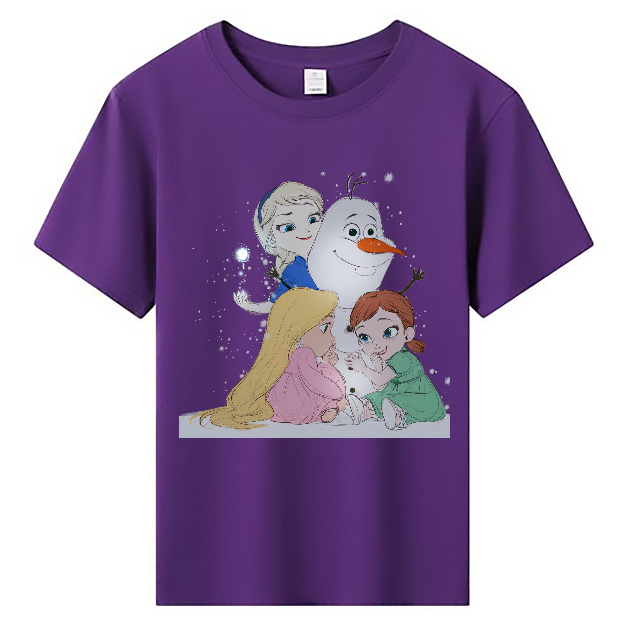 （画像用） アナと雪の女王 アンナ エルサ Frozen Anna Elsa 綿100％キッズTシャツ（フロントプリント）