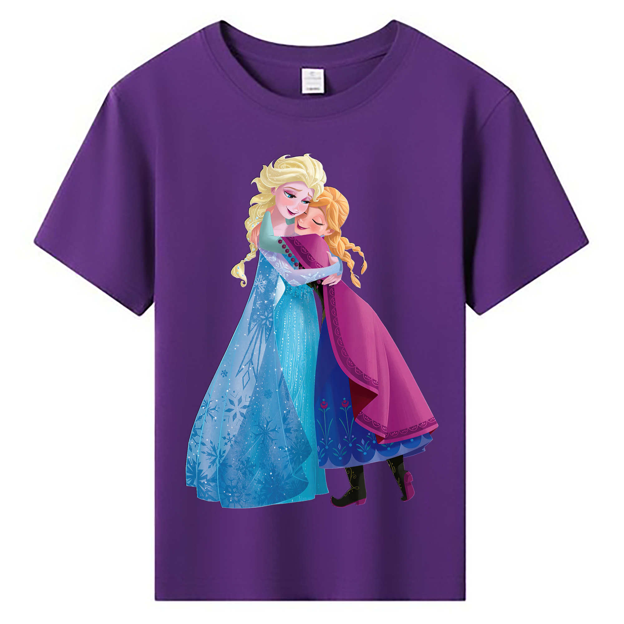 （画像用） アナと雪の女王 アンナ エルサ Frozen Anna Elsa 綿100％キッズTシャツ（フロントプリント）