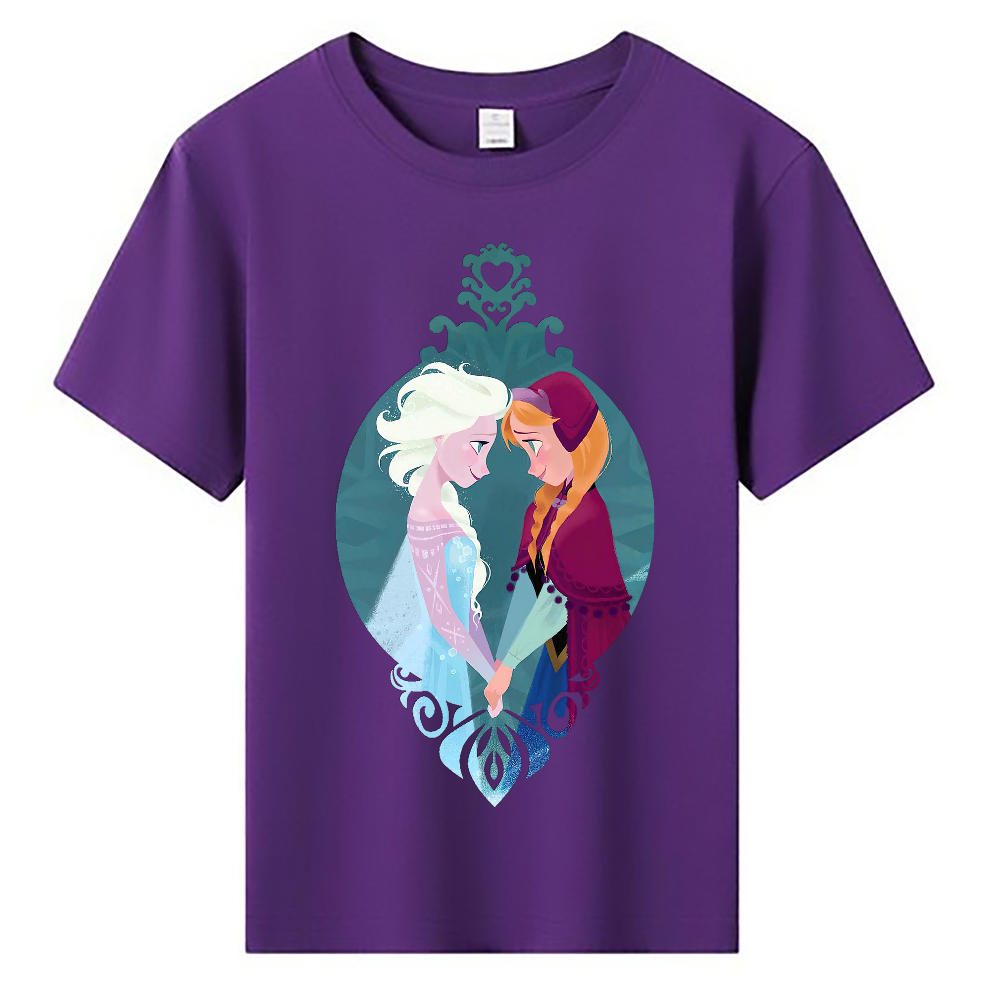 （画像用） アナと雪の女王 アンナ エルサ Frozen Anna Elsa 綿100％キッズTシャツ（フロントプリント）