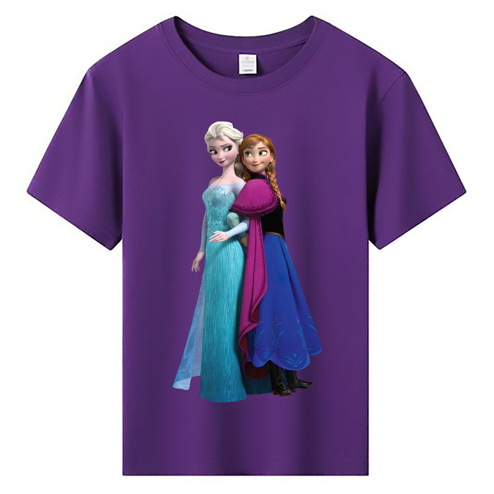 （画像用） アナと雪の女王 アンナ エルサ Frozen Anna Elsa 綿100％キッズTシャツ（フロントプリント）