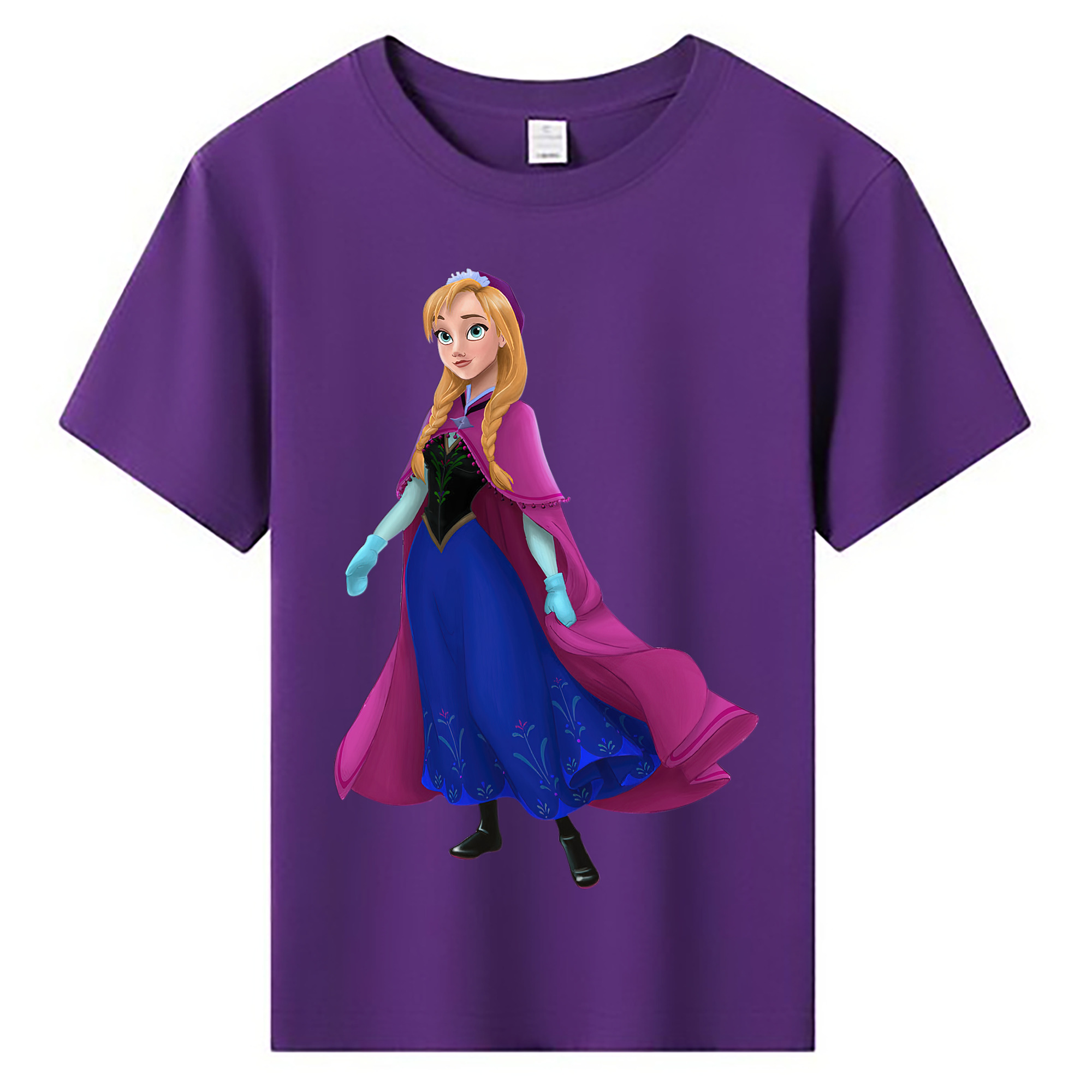 （画像用） アナと雪の女王 アンナ エルサ Frozen Anna Elsa 綿100％キッズTシャツ（フロントプリント）