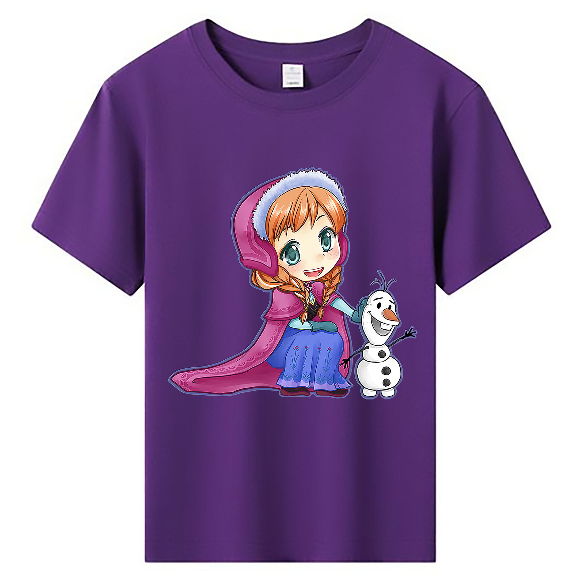 （画像用） アナと雪の女王 アンナ エルサ Frozen Anna Elsa 綿100％キッズTシャツ（フロントプリント）