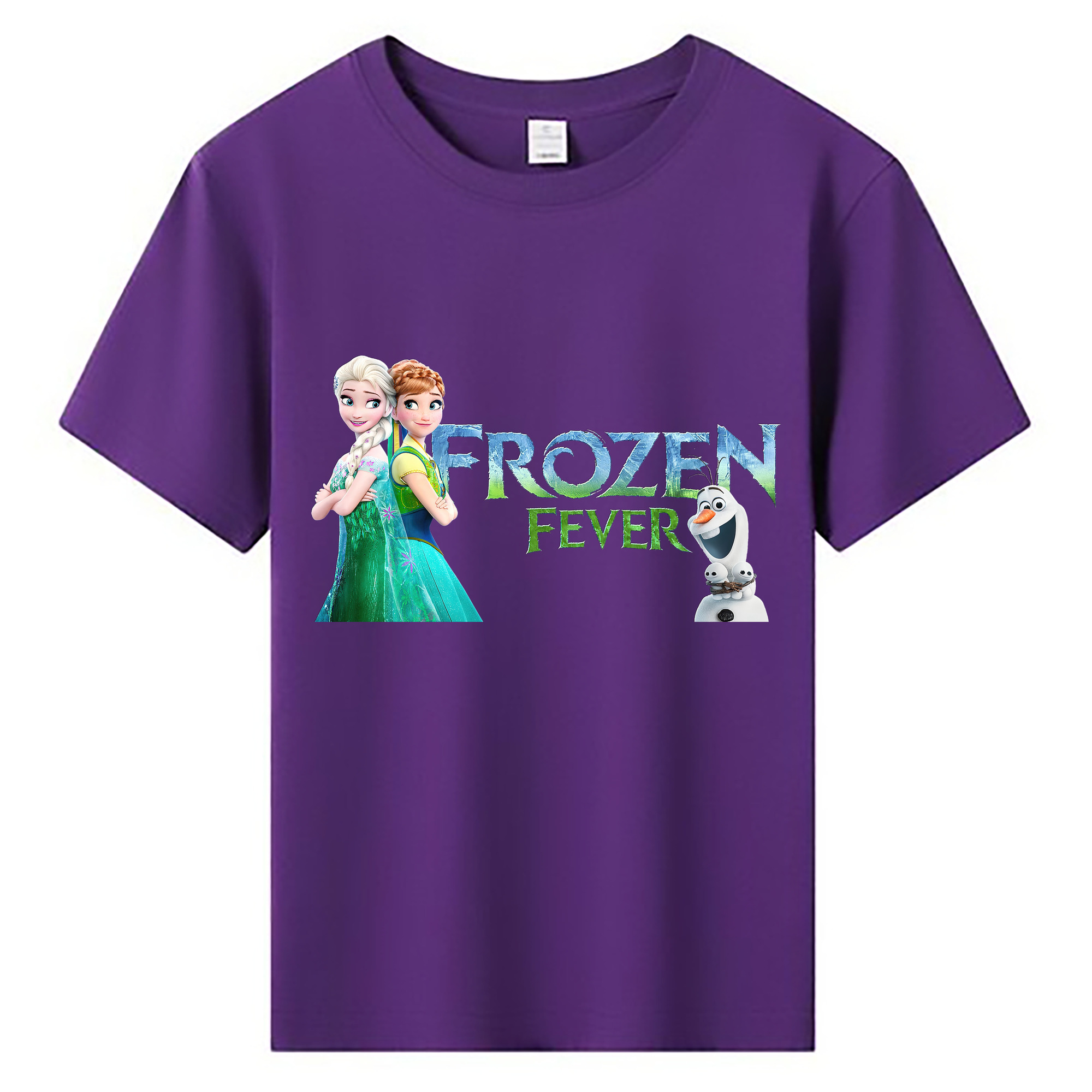 （画像用） アナと雪の女王 アンナ エルサ Frozen Anna Elsa 綿100％キッズTシャツ（フロントプリント）
