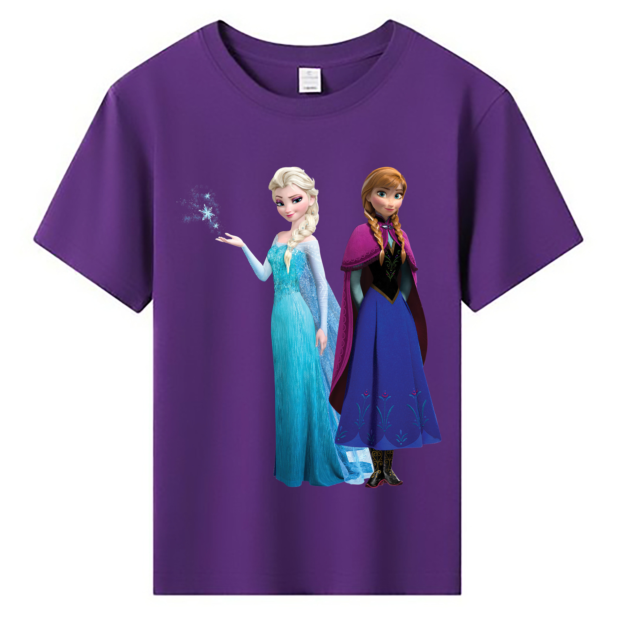 （画像用） アナと雪の女王 アンナ エルサ Frozen Anna Elsa 綿100％キッズTシャツ（フロントプリント）