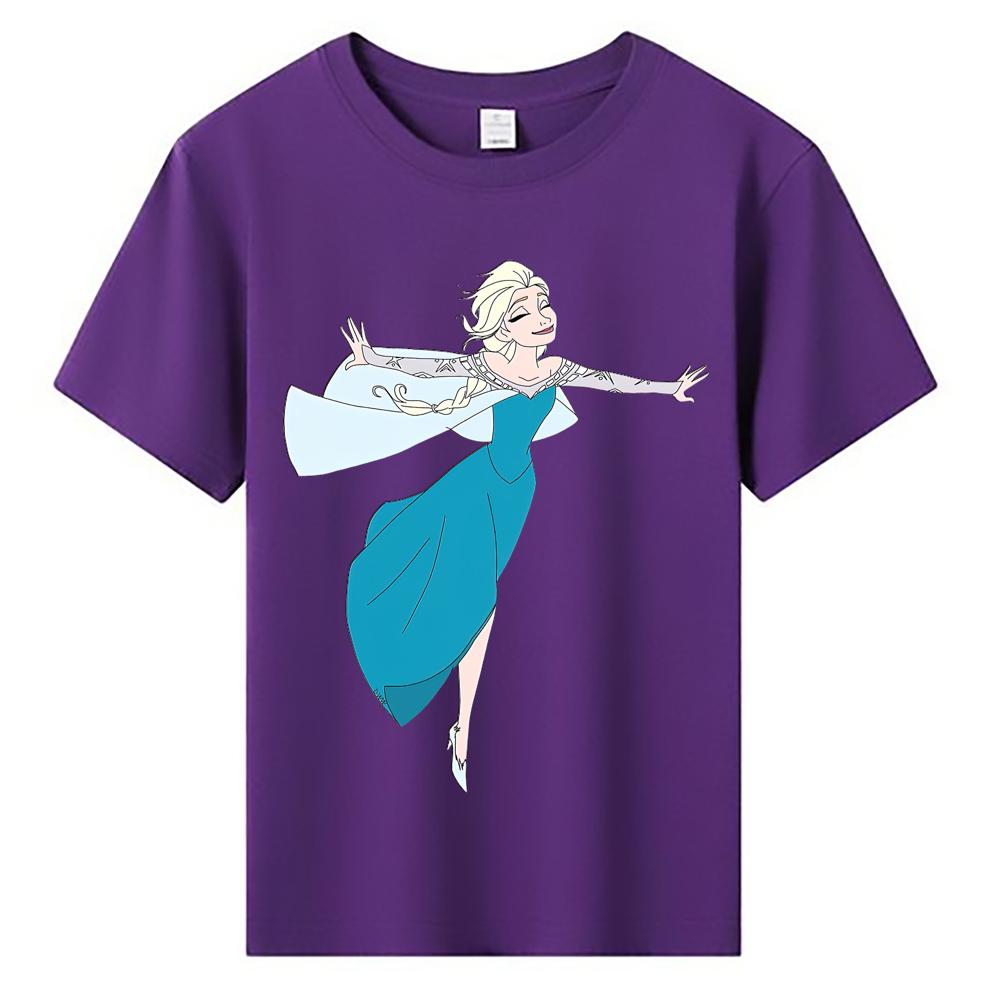 （画像用） アナと雪の女王 アンナ エルサ Frozen Anna Elsa 綿100％キッズTシャツ（フロントプリント）