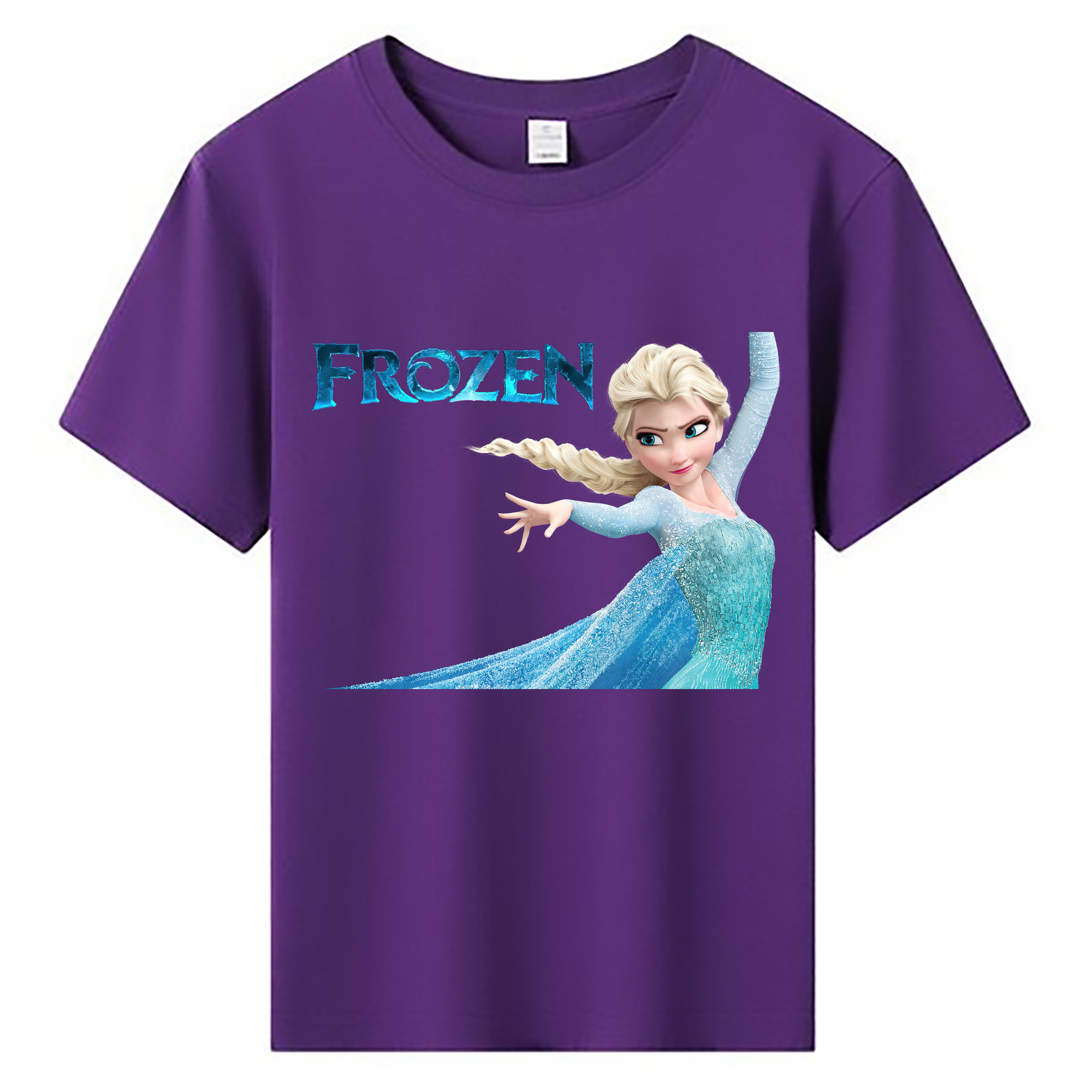 （画像用） アナと雪の女王 アンナ エルサ Frozen Anna Elsa 綿100％キッズTシャツ（フロントプリント）