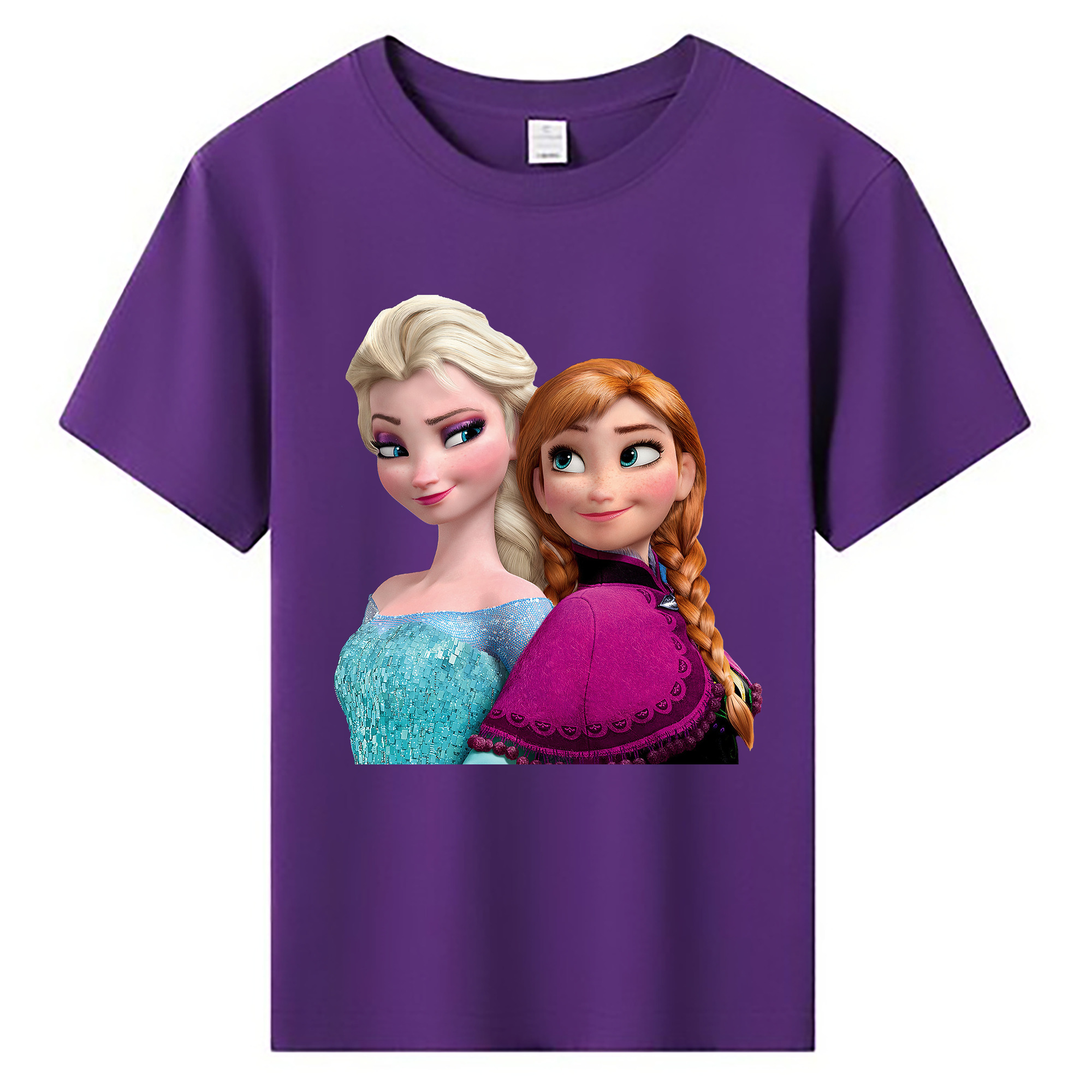 （画像用） アナと雪の女王 アンナ エルサ Frozen Anna Elsa 綿100％キッズTシャツ（フロントプリント）