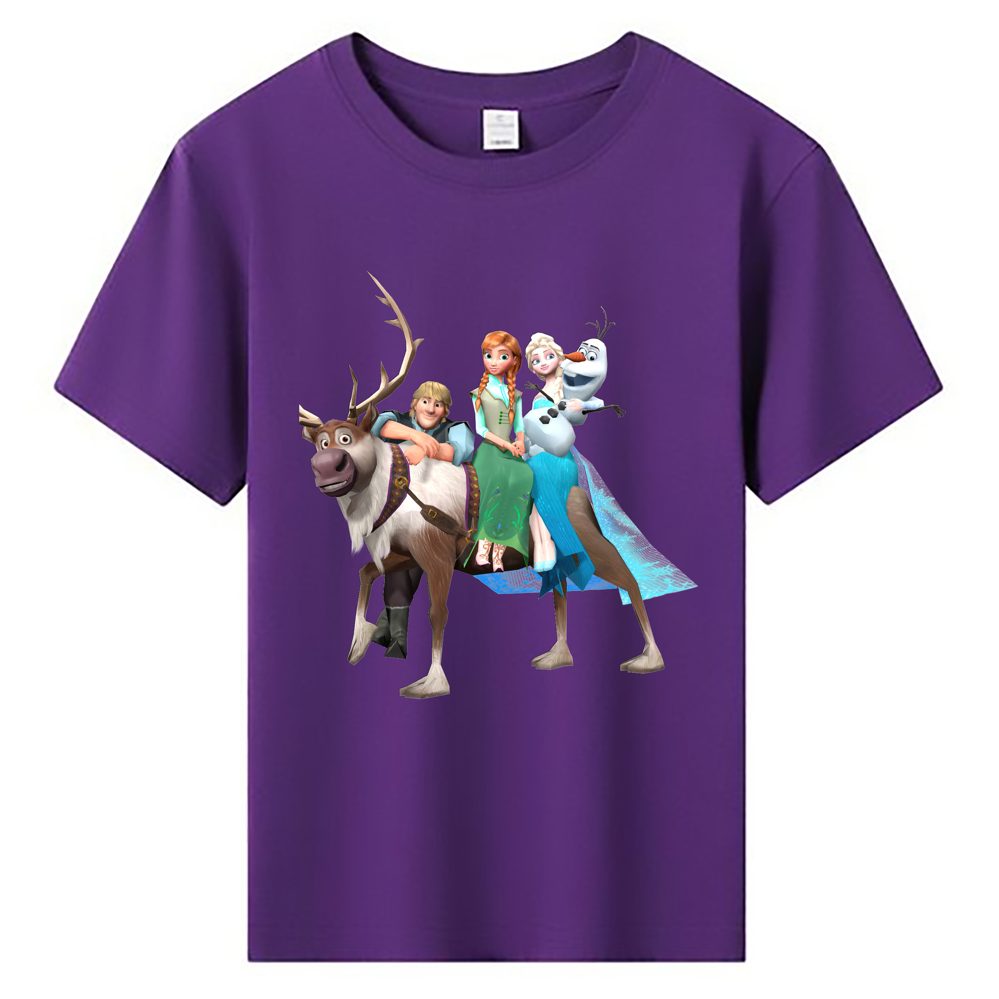 （画像用） アナと雪の女王 アンナ エルサ Frozen Anna Elsa 綿100％キッズTシャツ（フロントプリント）