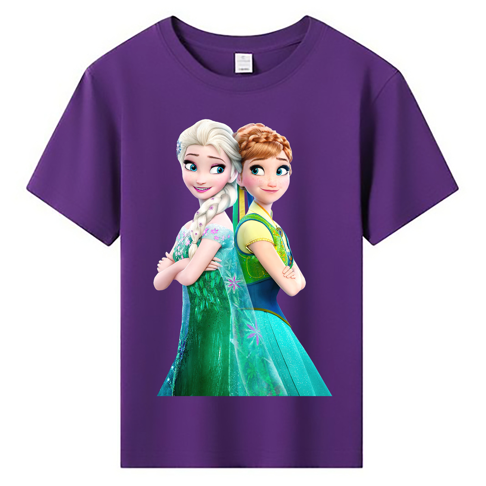 （画像用） アナと雪の女王 アンナ エルサ Frozen Anna Elsa 綿100％キッズTシャツ（フロントプリント）