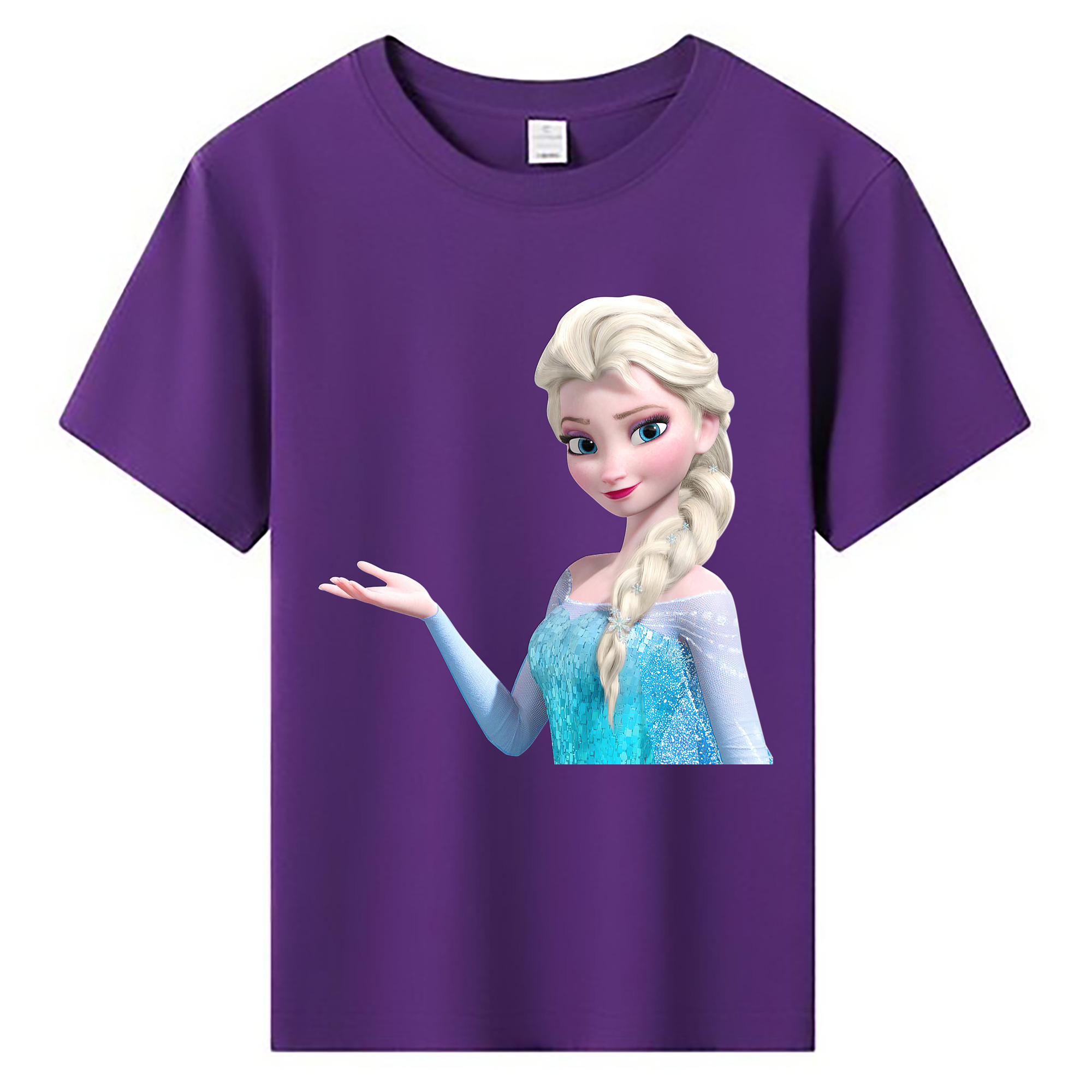（画像用） アナと雪の女王 アンナ エルサ Frozen Anna Elsa 綿100％キッズTシャツ（フロントプリント）