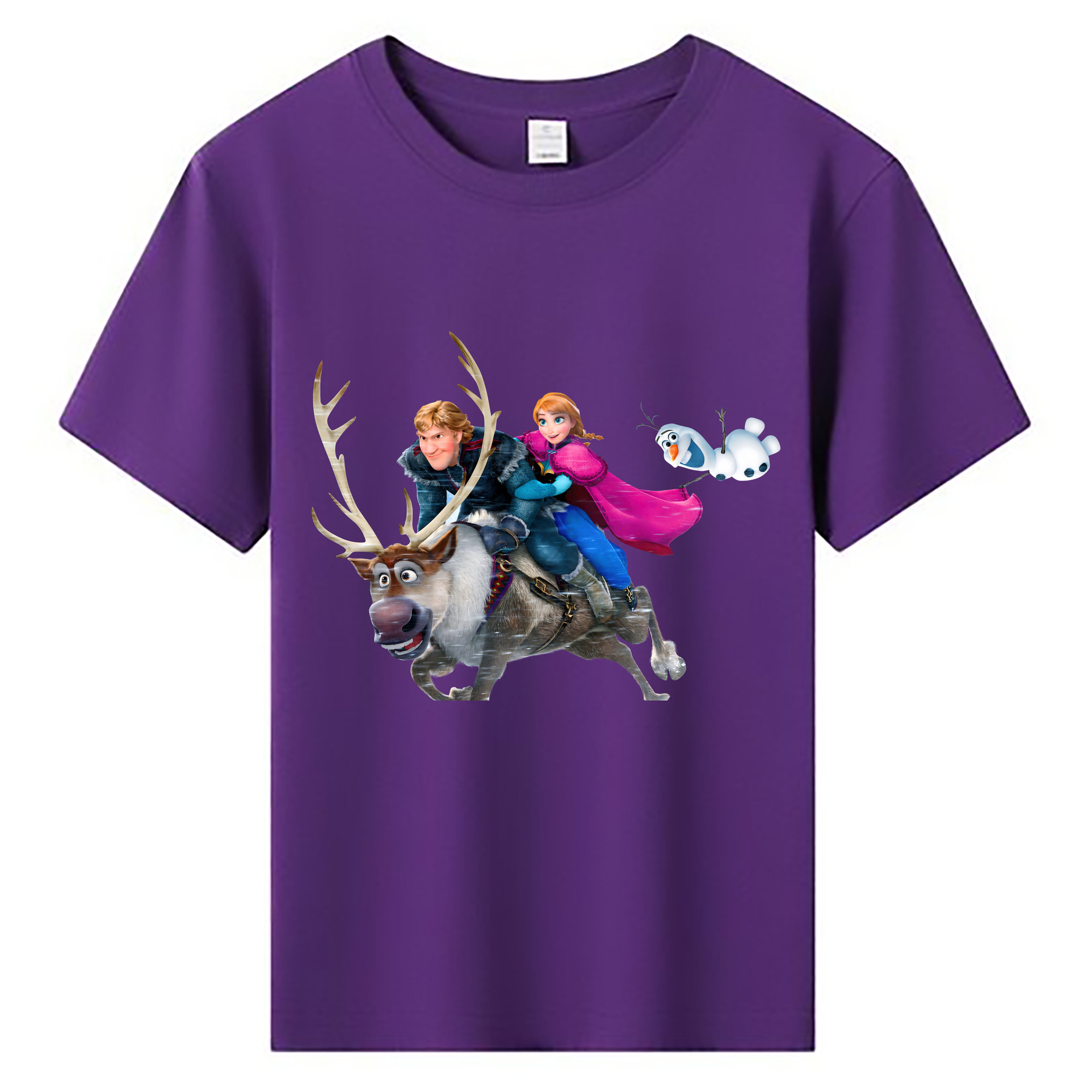 （画像用） アナと雪の女王 アンナ エルサ Frozen Anna Elsa 綿100％キッズTシャツ（フロントプリント）