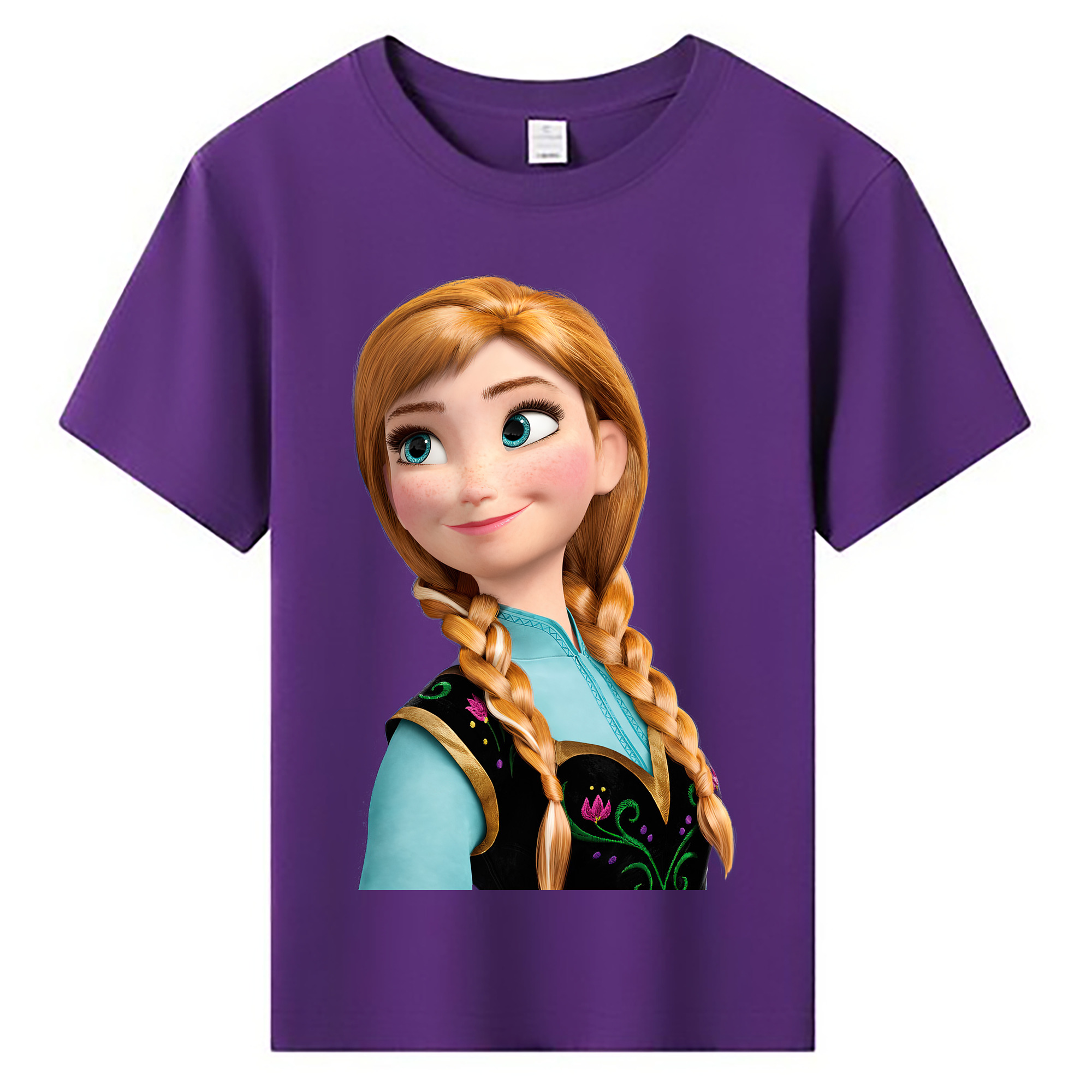 （画像用） アナと雪の女王 アンナ エルサ Frozen Anna Elsa 綿100％キッズTシャツ（フロントプリント）