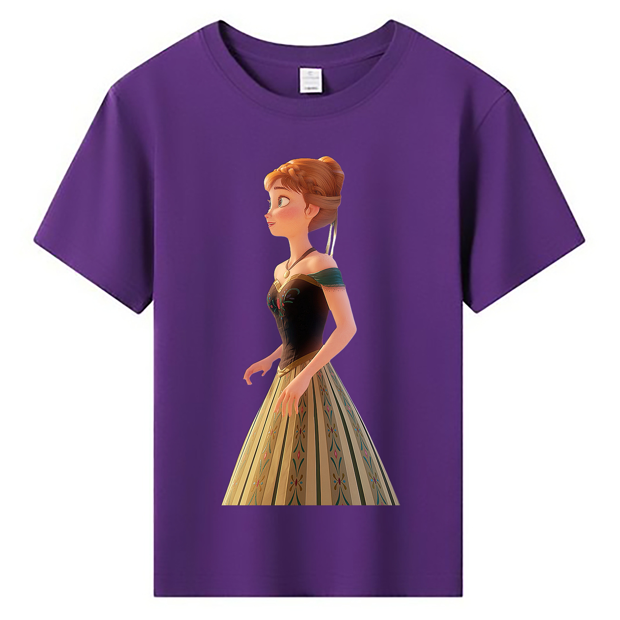 （画像用） アナと雪の女王 アンナ エルサ Frozen Anna Elsa 綿100％キッズTシャツ（フロントプリント）