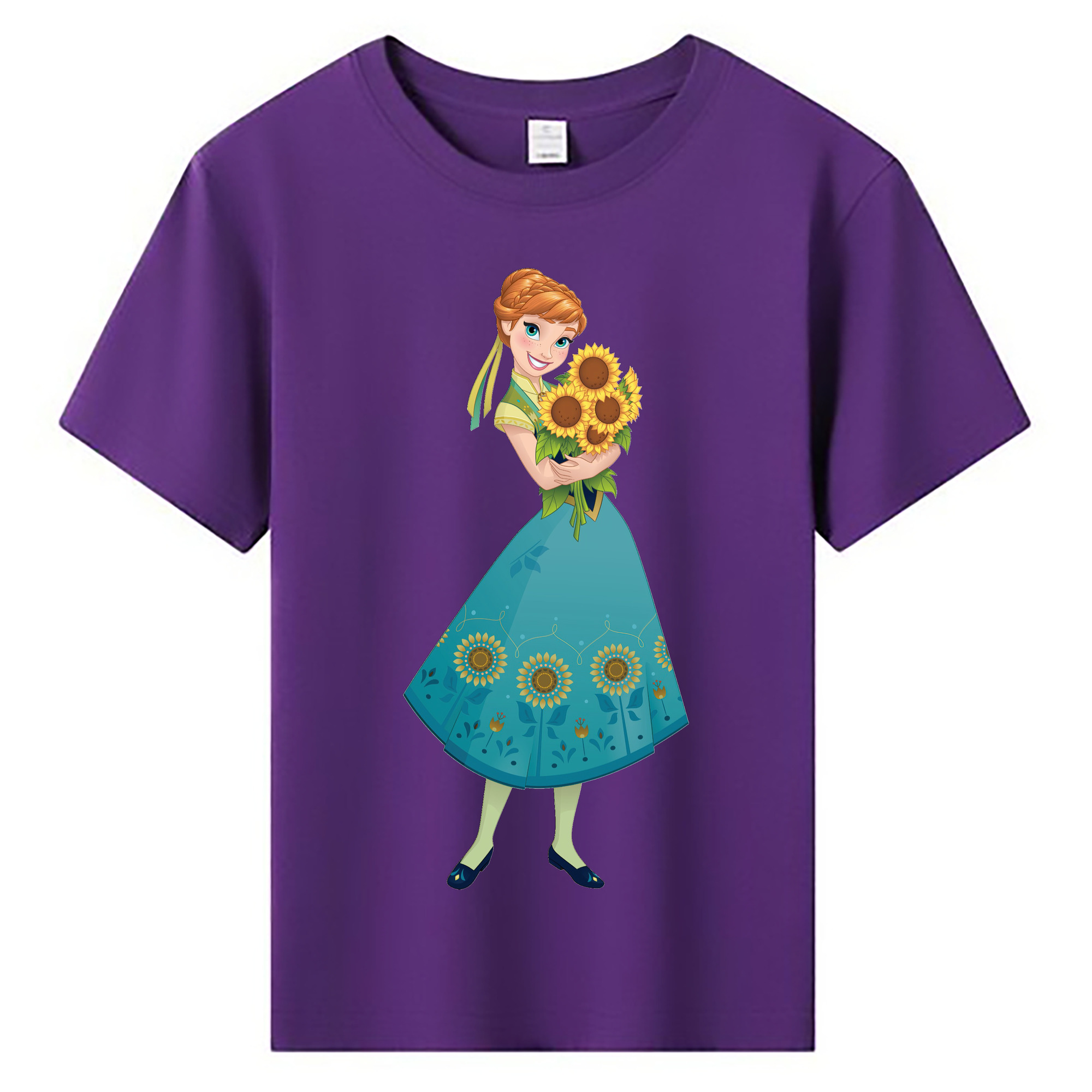（画像用） アナと雪の女王 アンナ エルサ Frozen Anna Elsa 綿100％キッズTシャツ（フロントプリント）