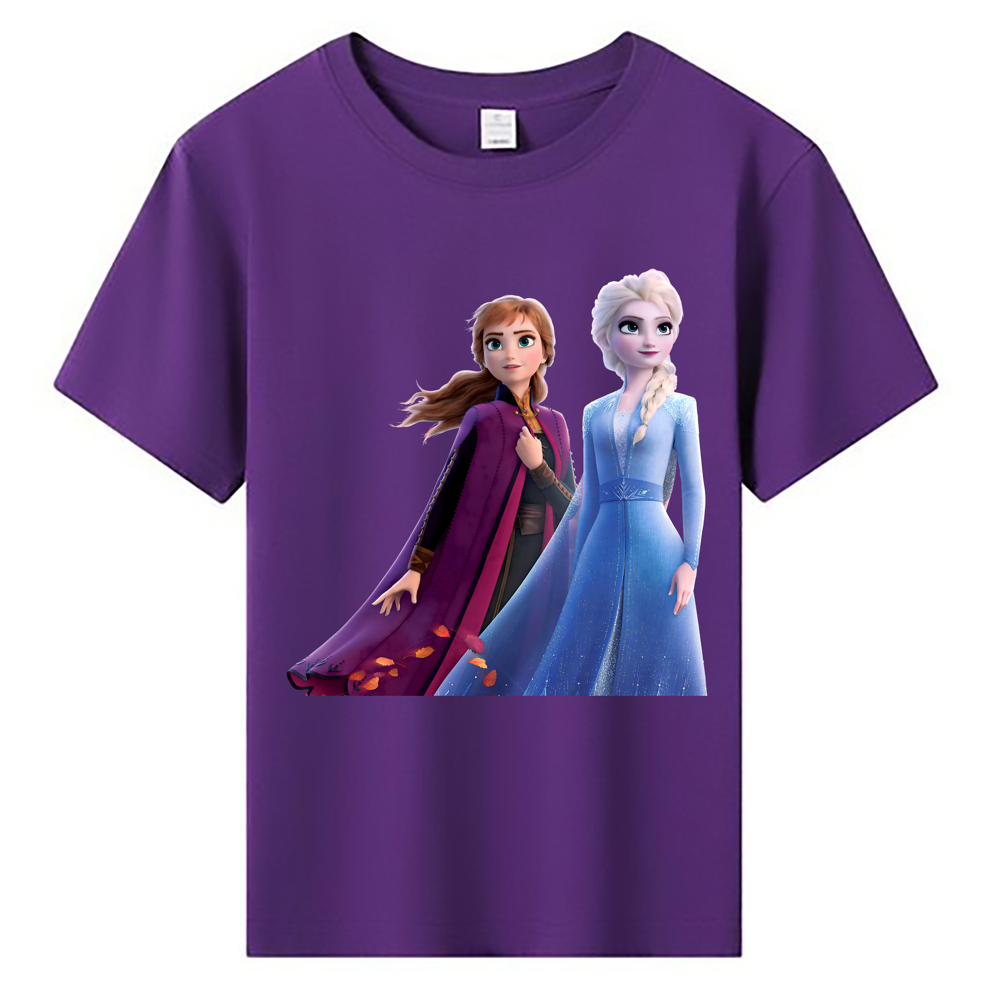 （画像用） アナと雪の女王 アンナ エルサ Frozen Anna Elsa 綿100％キッズTシャツ（フロントプリント）