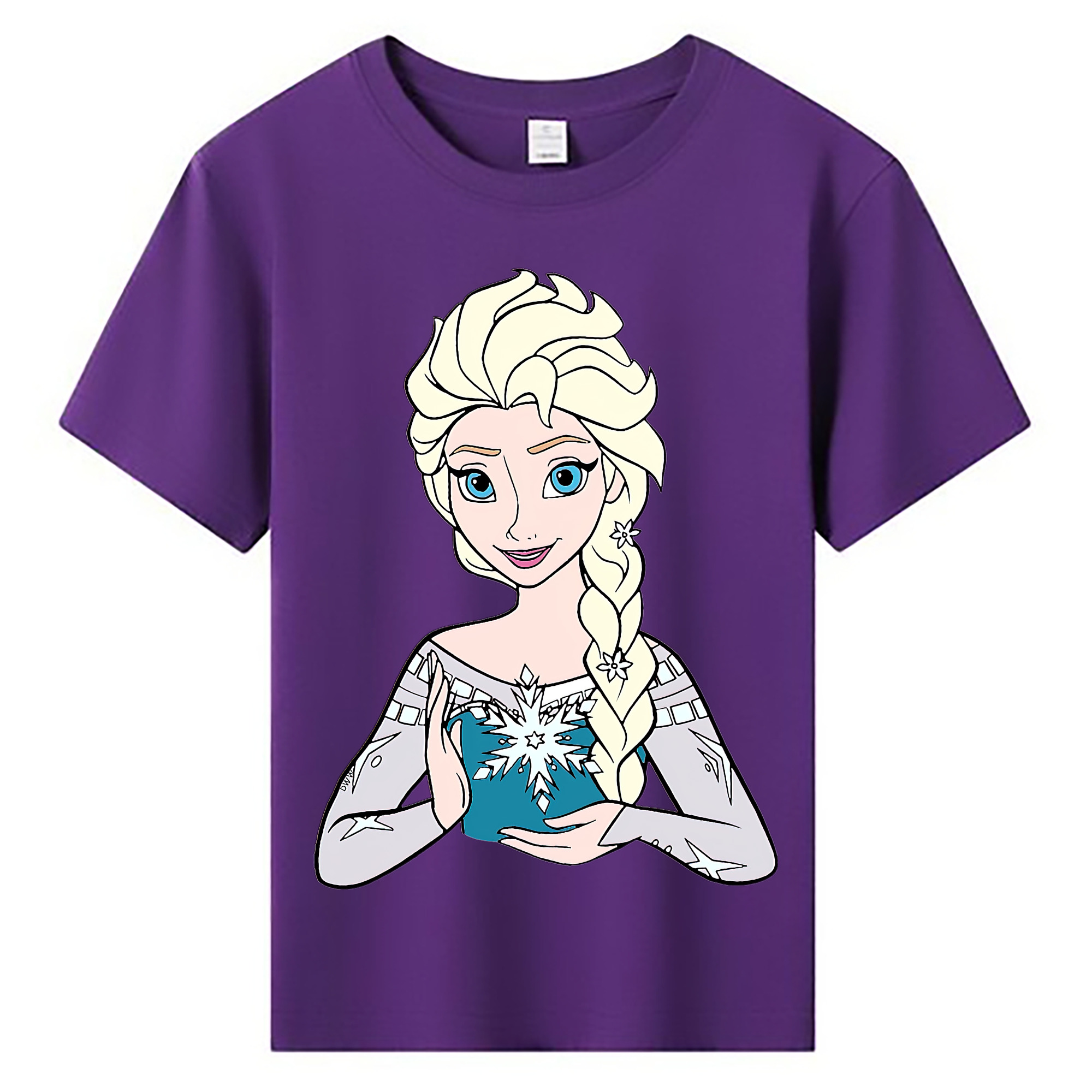 （画像用） アナと雪の女王 アンナ エルサ Frozen Anna Elsa 綿100％キッズTシャツ（フロントプリント）