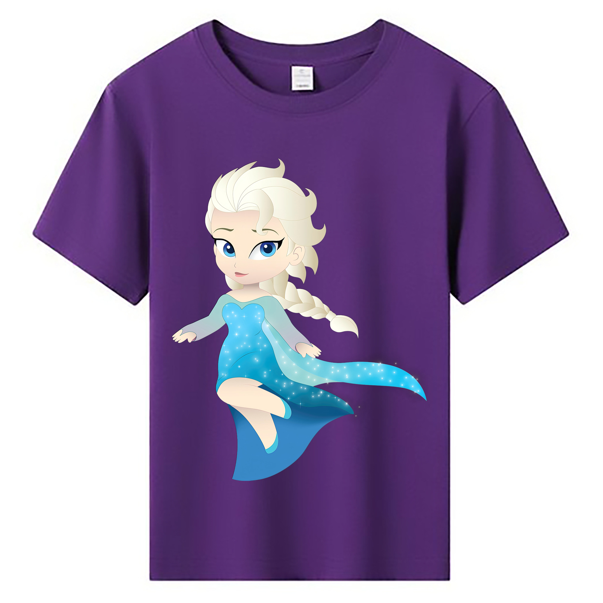 （画像用） アナと雪の女王 アンナ エルサ Frozen Anna Elsa 綿100％キッズTシャツ（フロントプリント）