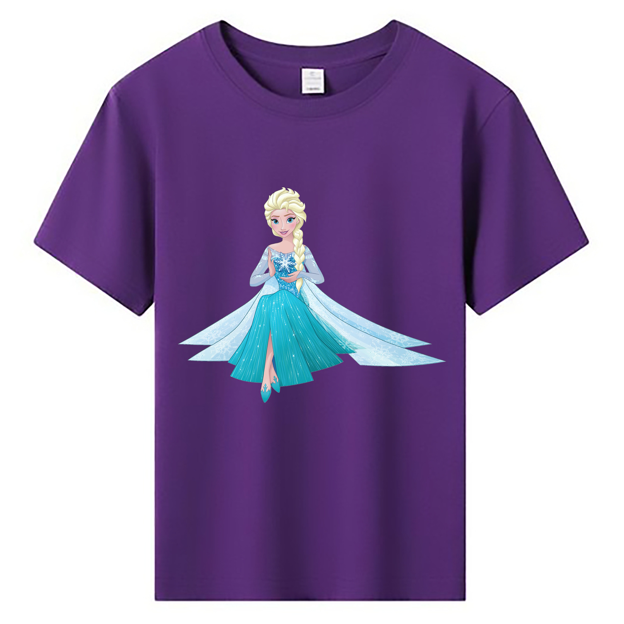 （画像用） アナと雪の女王 アンナ エルサ Frozen Anna Elsa 綿100％キッズTシャツ（フロントプリント）