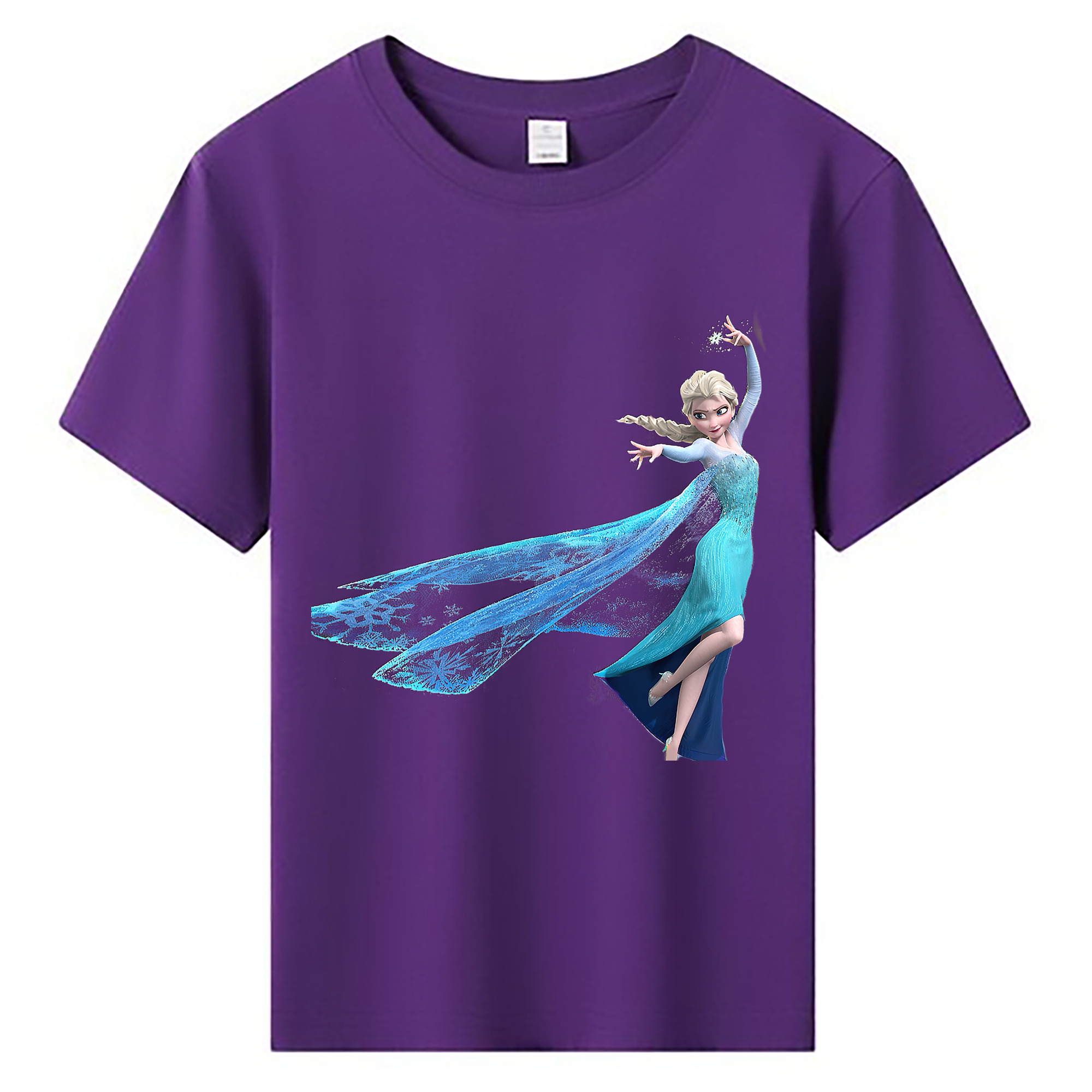 （画像用） アナと雪の女王 アンナ エルサ Frozen Anna Elsa 綿100％キッズTシャツ（フロントプリント）