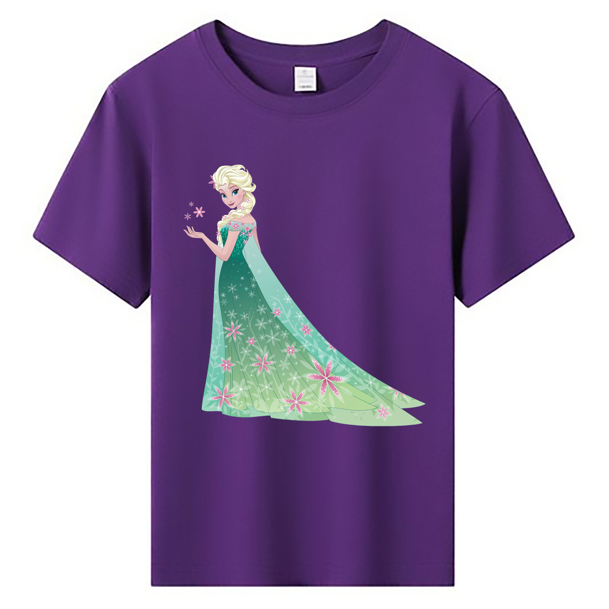 （画像用） アナと雪の女王 アンナ エルサ Frozen Anna Elsa 綿100％キッズTシャツ（フロントプリント）