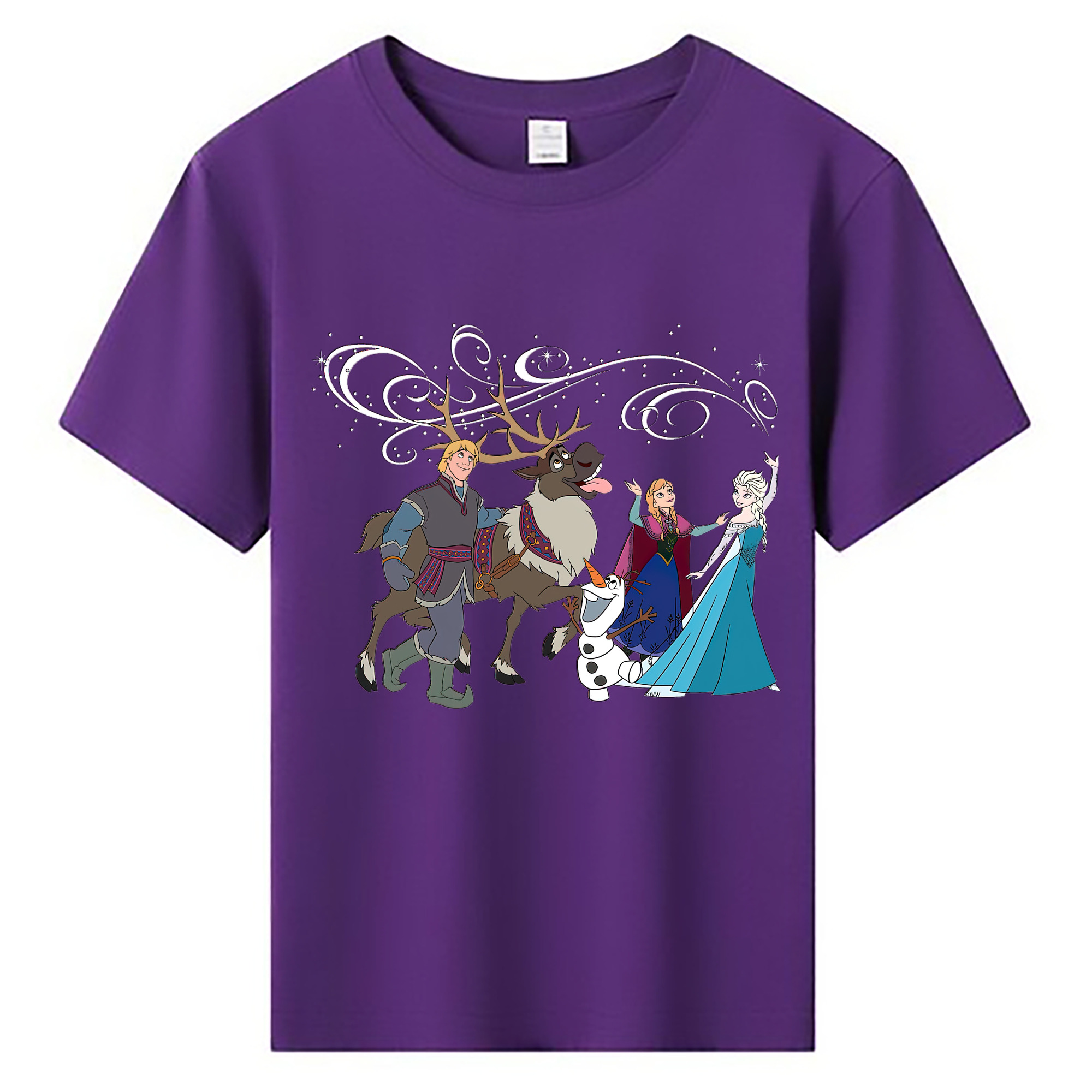 （画像用） アナと雪の女王 アンナ エルサ Frozen Anna Elsa 綿100％キッズTシャツ（フロントプリント）