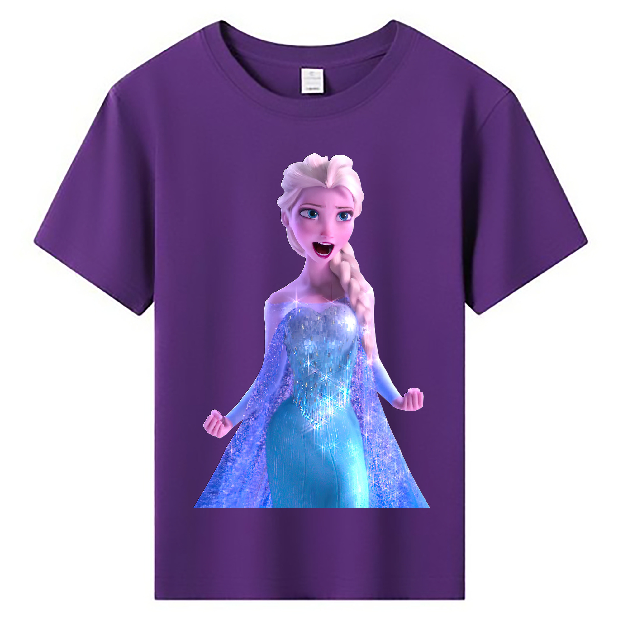 （画像用） アナと雪の女王 アンナ エルサ Frozen Anna Elsa 綿100％キッズTシャツ（フロントプリント）